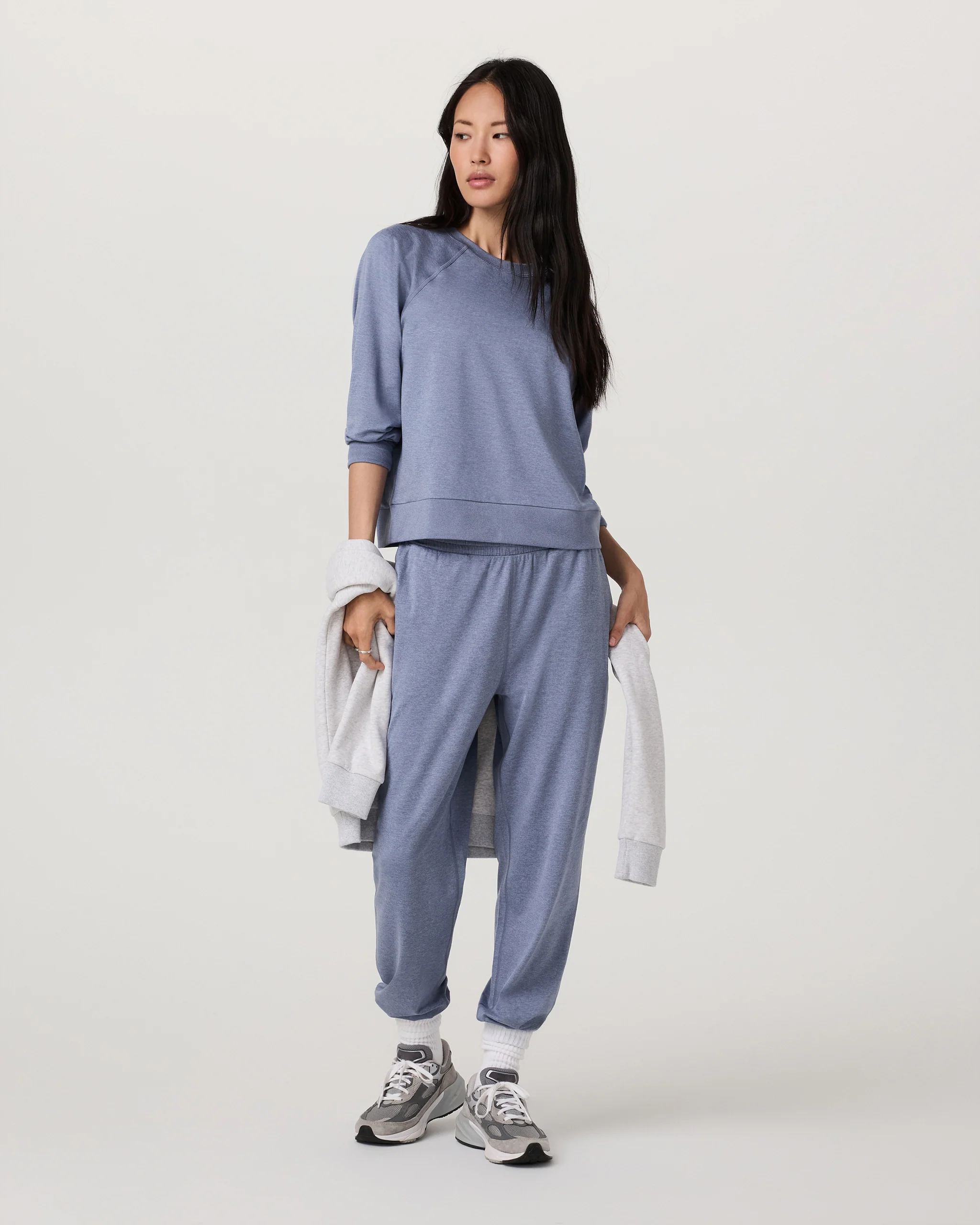 Long Sleeve Halo Crew | Blue Heron Heather