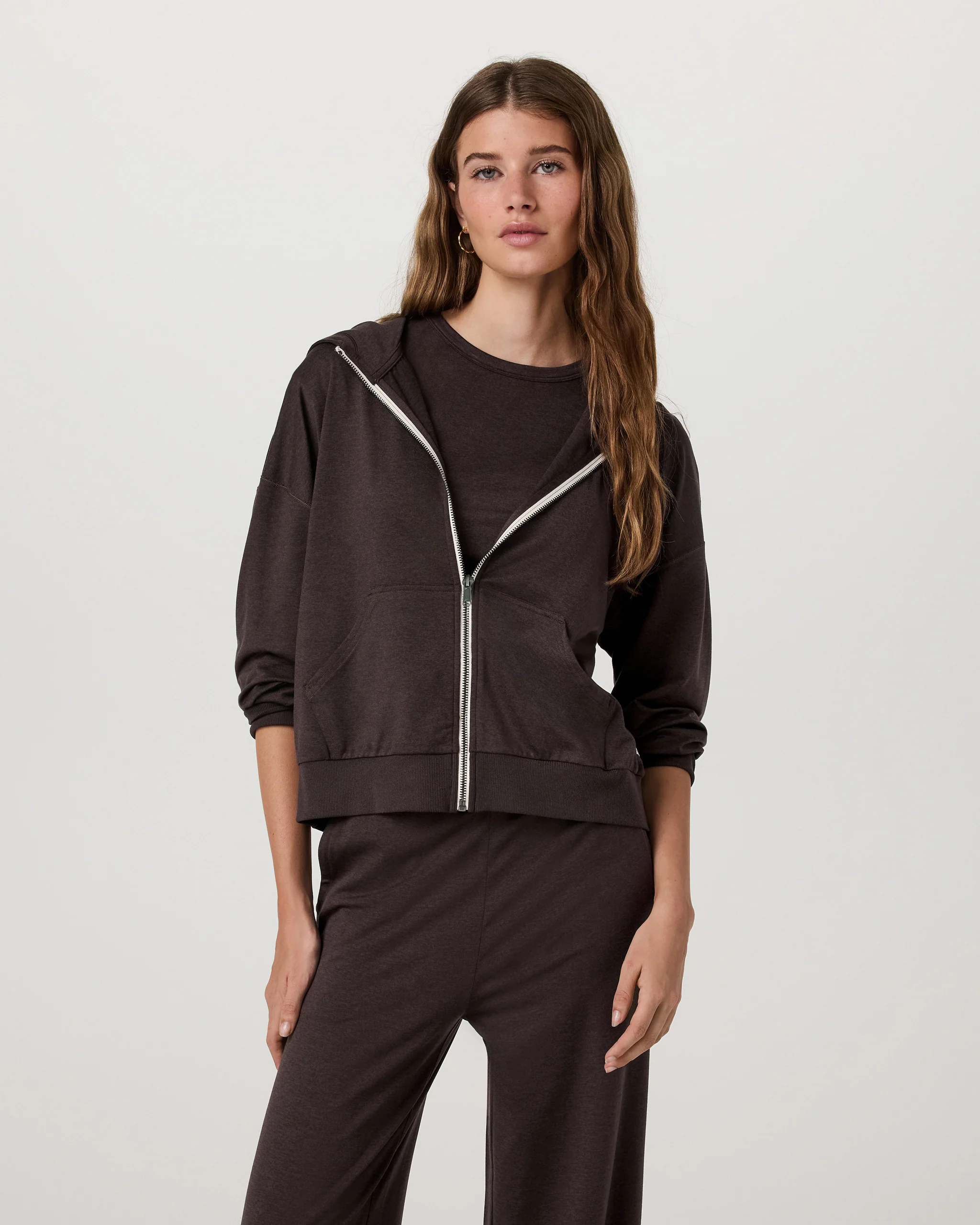 Halo Modern Full Zip Hoodie | Java Heather
