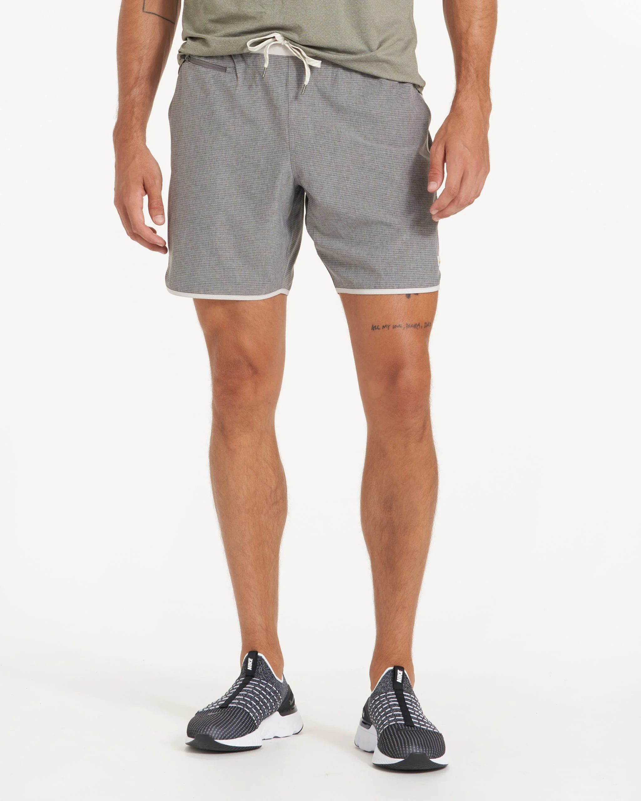 Banks Short Unlined 7" | Grey Engineered Stripe