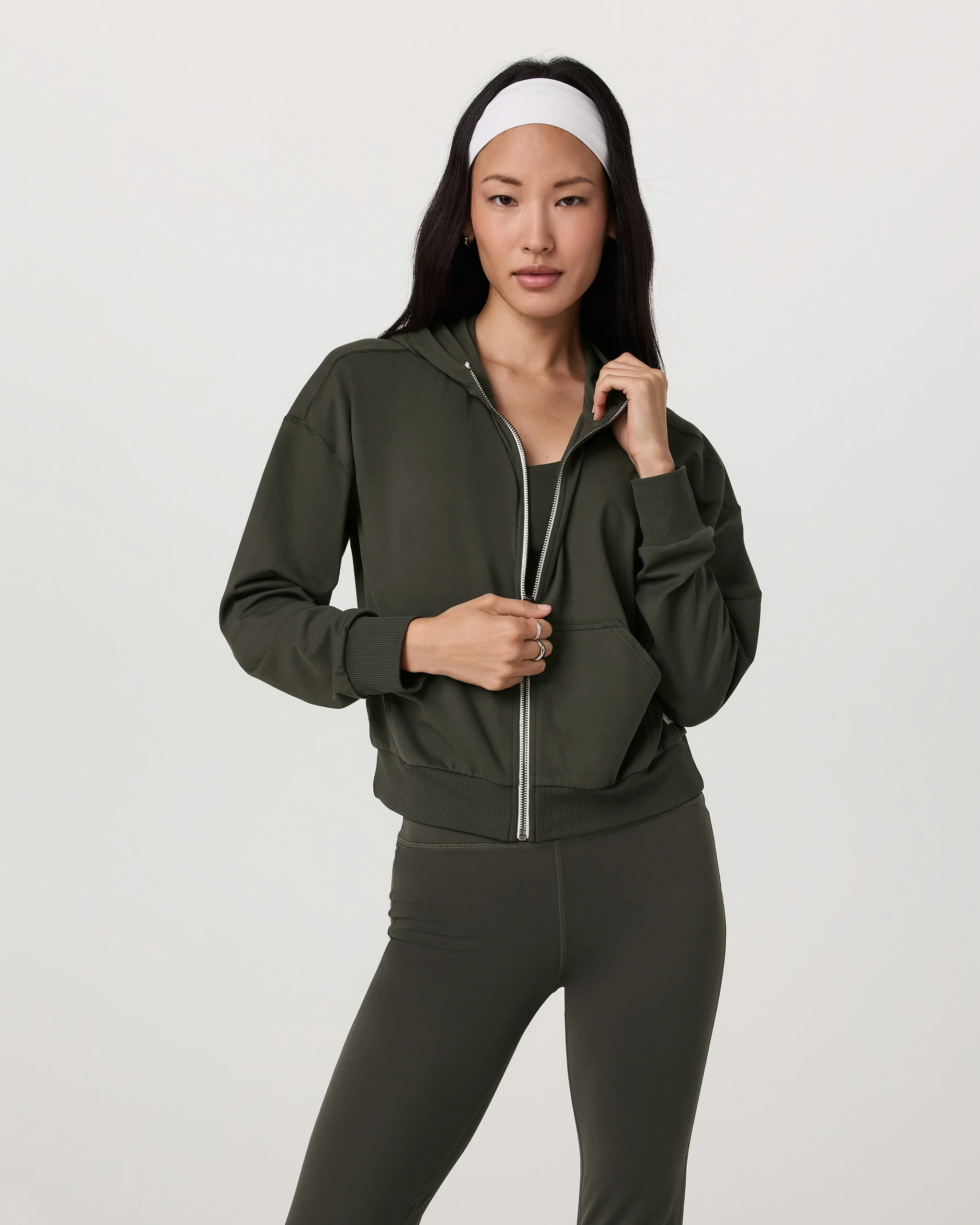 Halo Modern Full Zip Hoodie | Kale