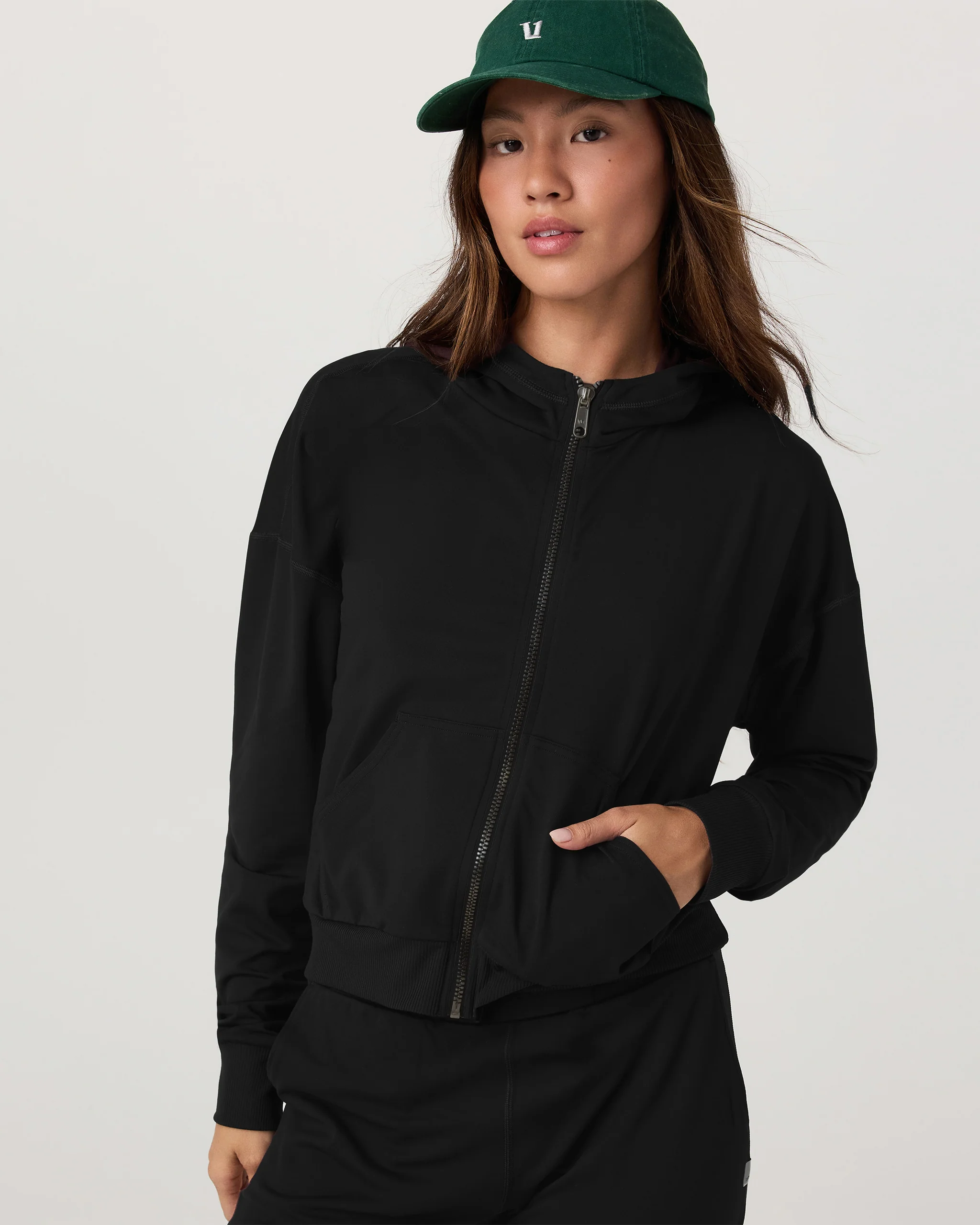 Halo Modern Full Zip Hoodie | True Black