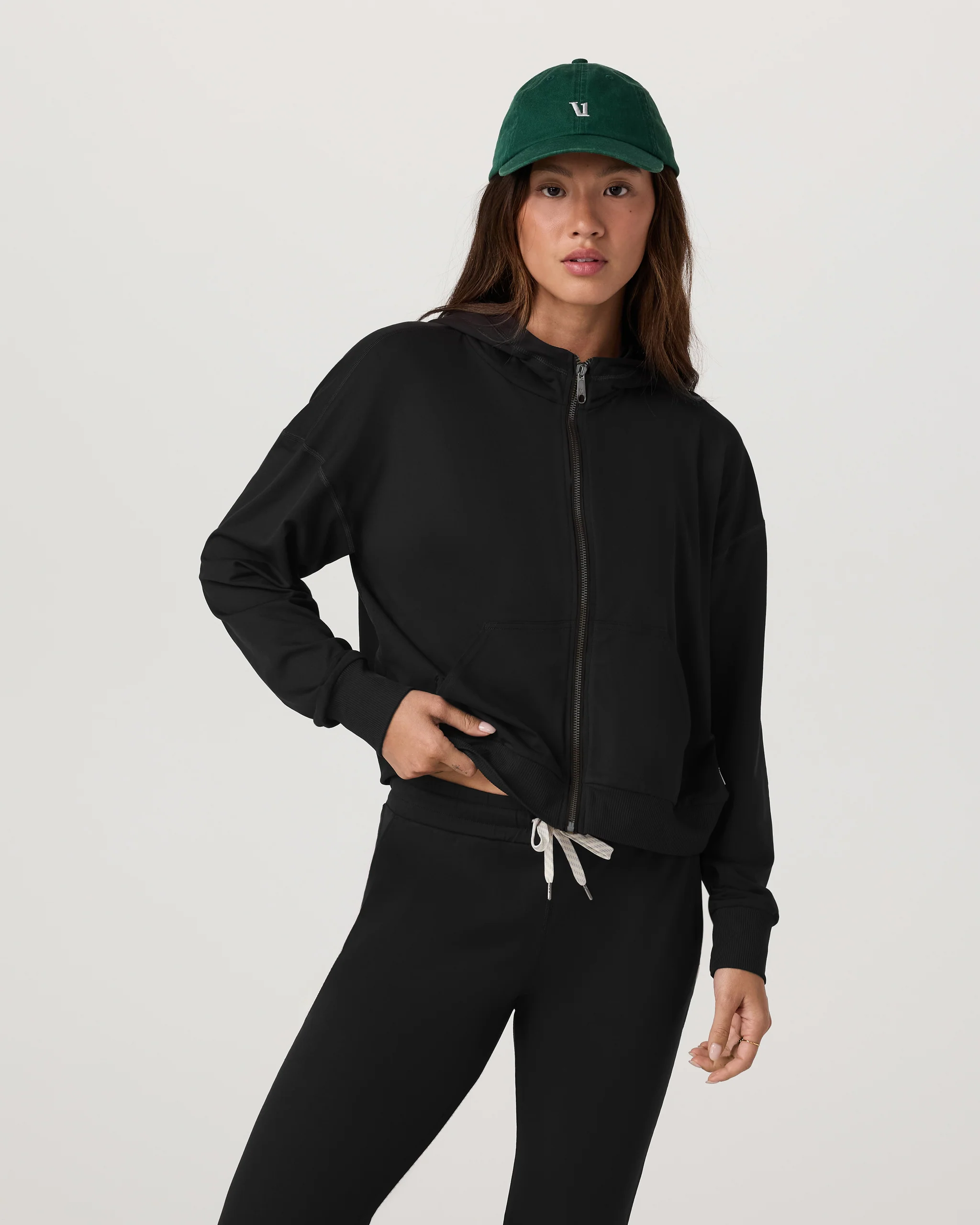 Halo Modern Full Zip Hoodie | True Black