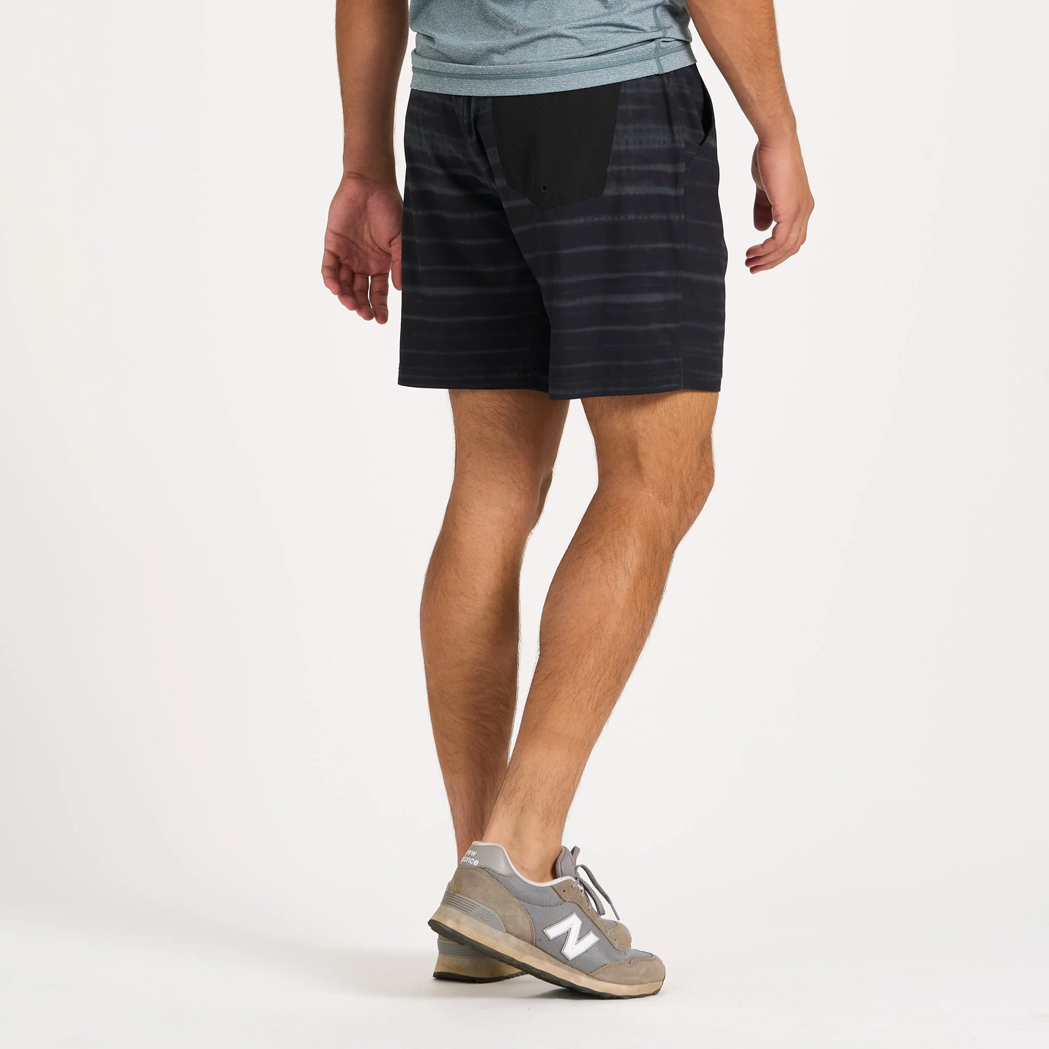 Kore Short Lined 7" | Black Shibori Stripe