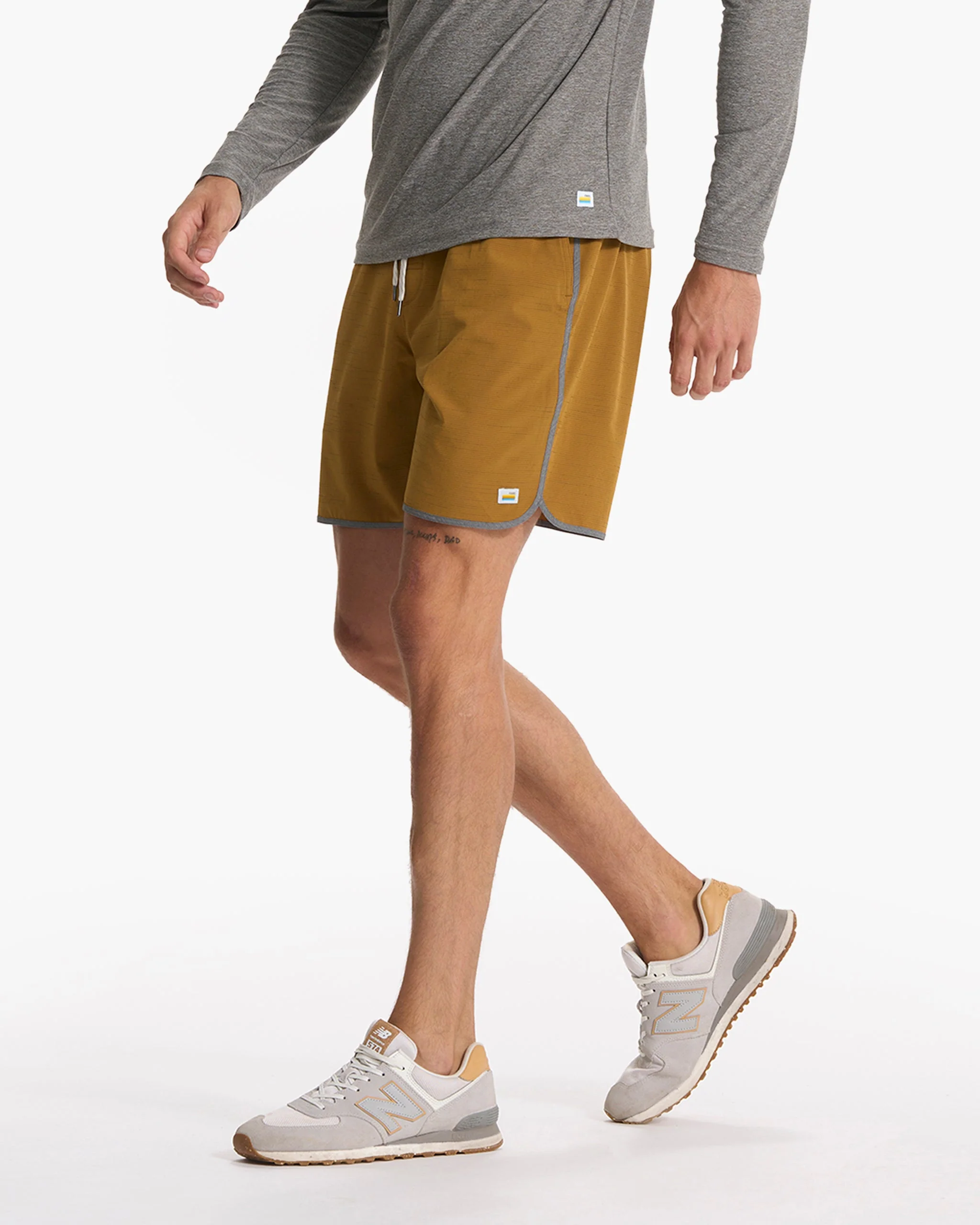 Banks Short Unlined 7" | Dark Golden Slub Stripe