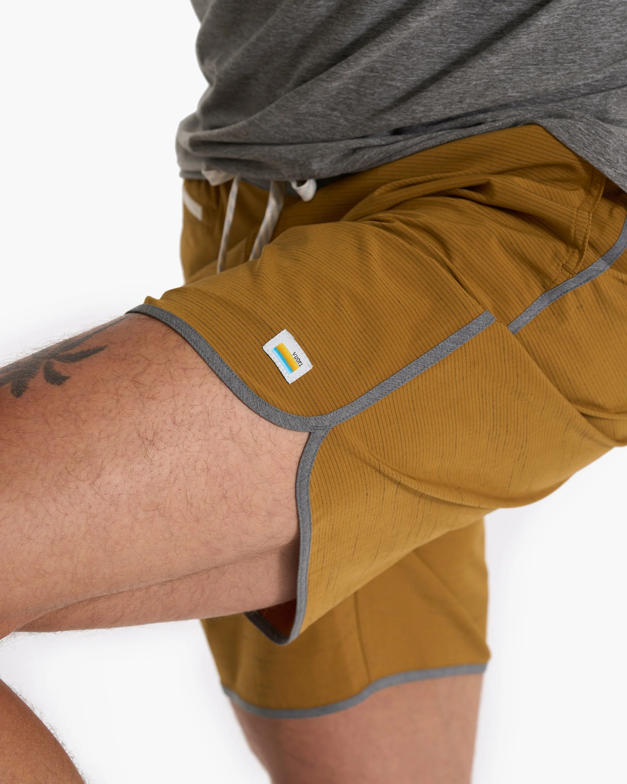 Banks Short Unlined 7" | Dark Golden Slub Stripe