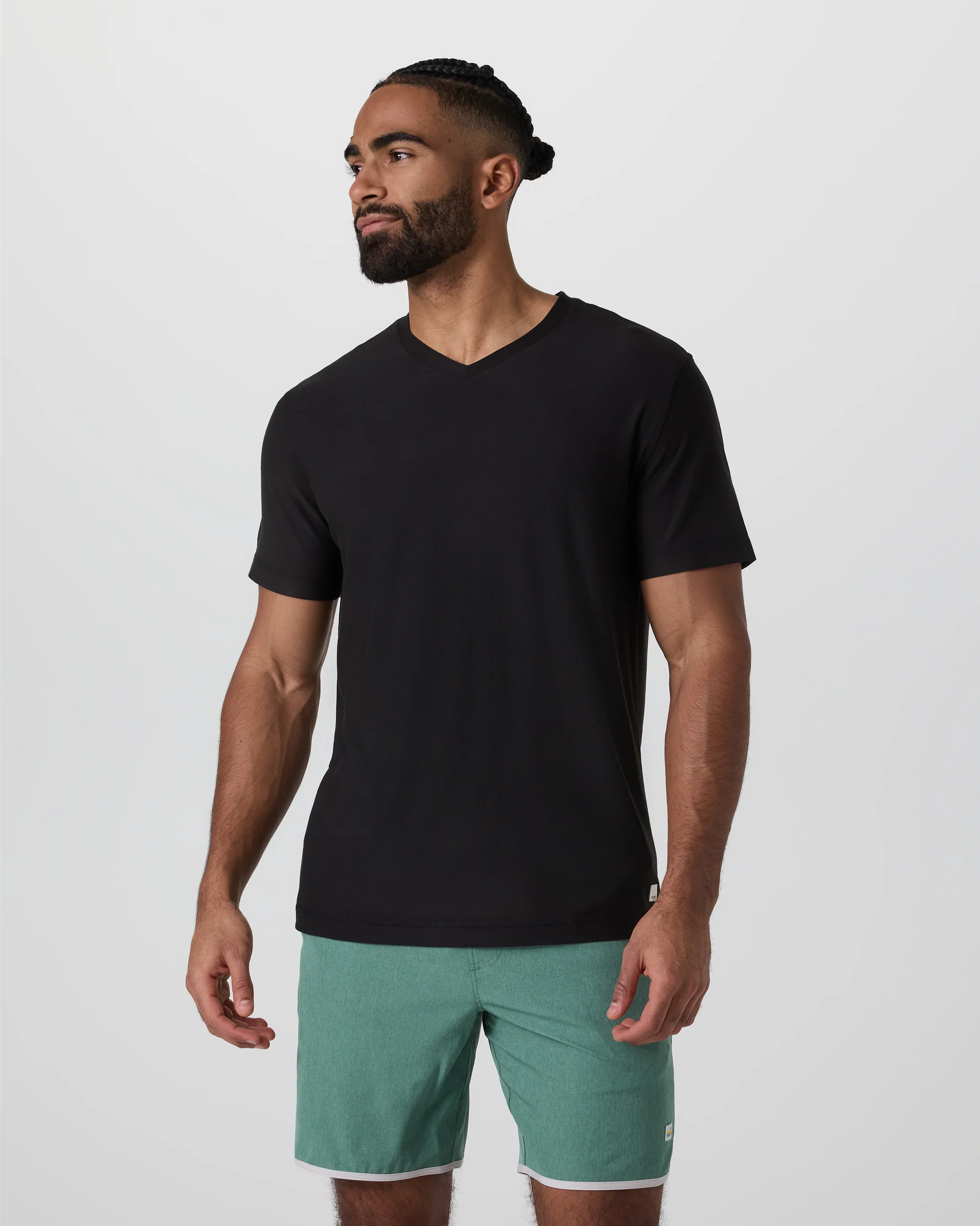 13382-strato-tech-v-neck-tee-black-1.webp Strato Tech V-Neck Tee | Black