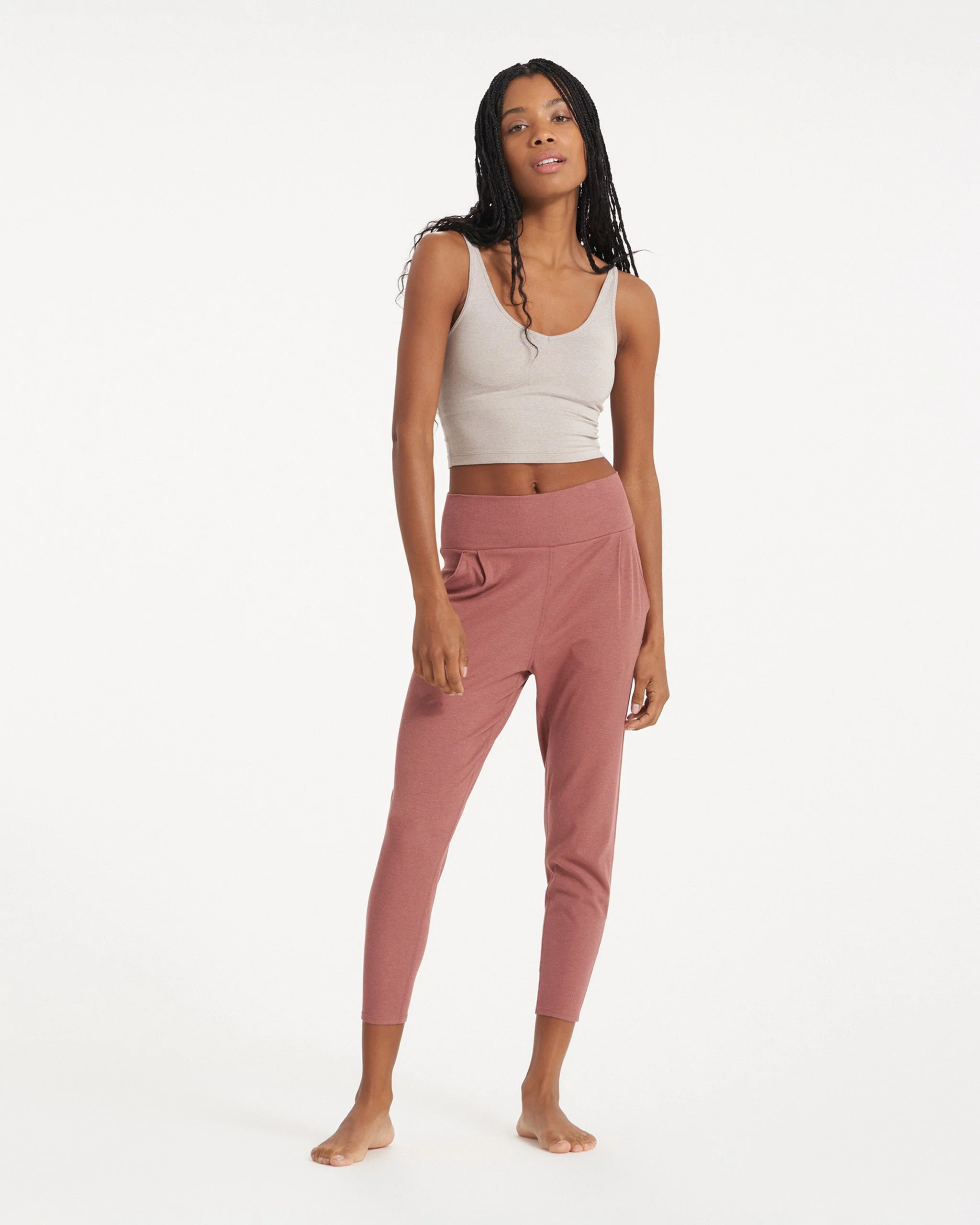 Halo Performance Crop | Oyster Heather