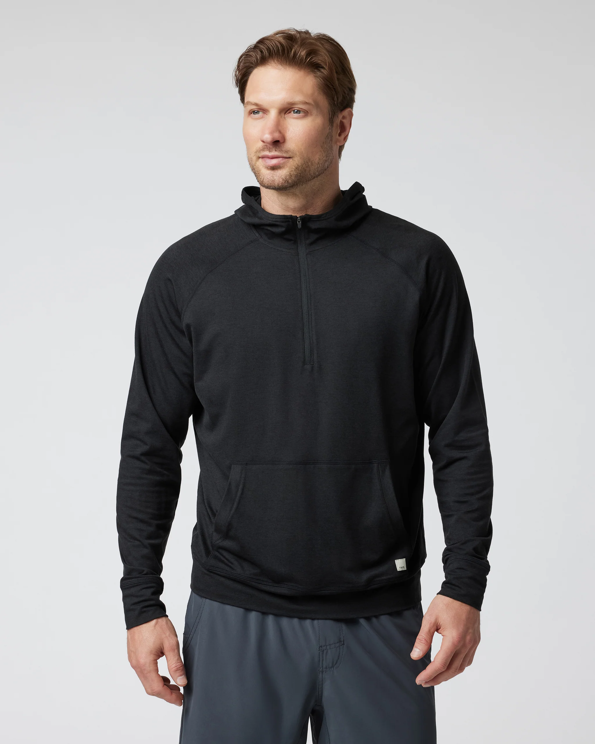 Ponto Performance Half Zip Hoodie | Black Heather