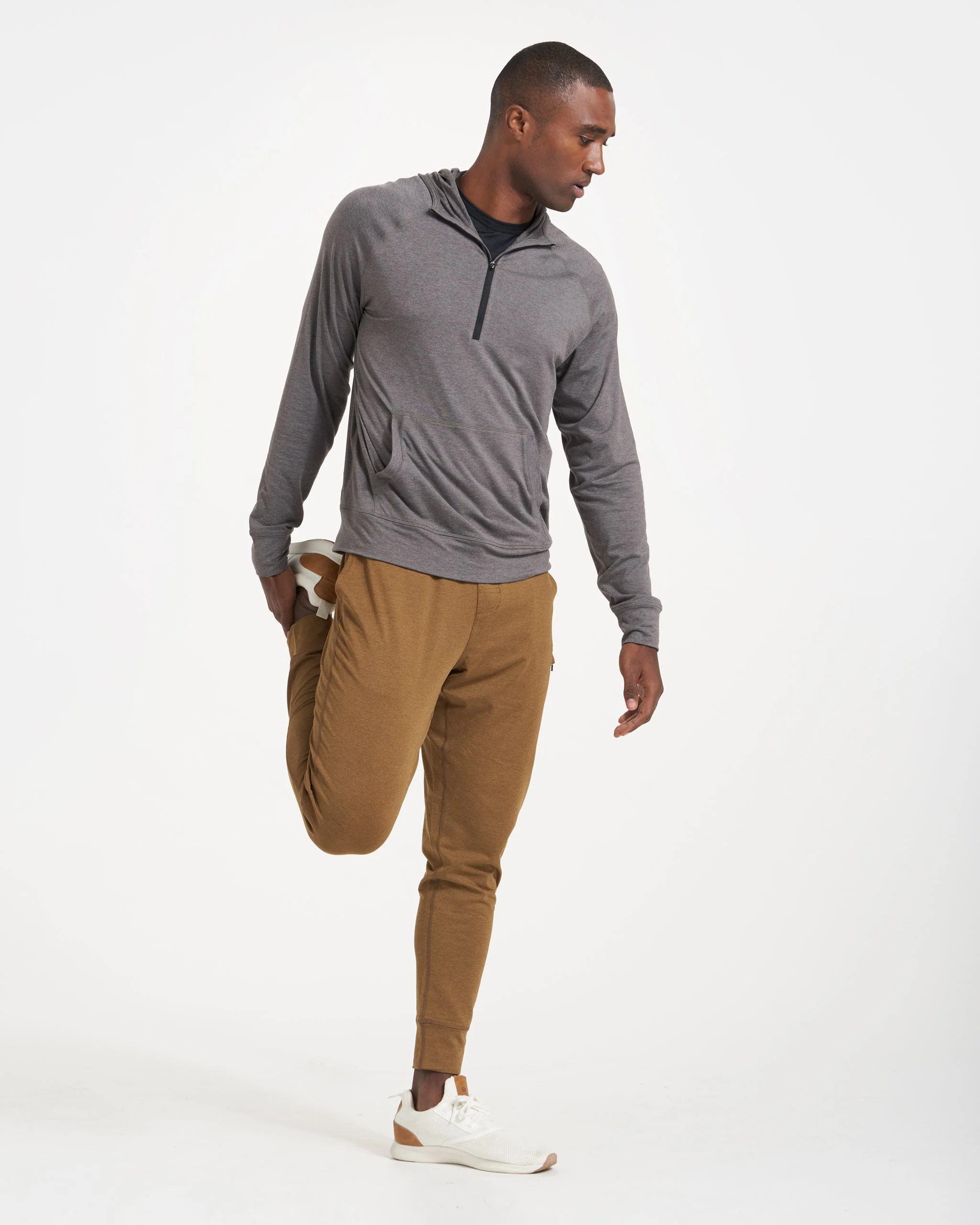 Ponto Performance Half Zip Hoodie | Smoke Heather