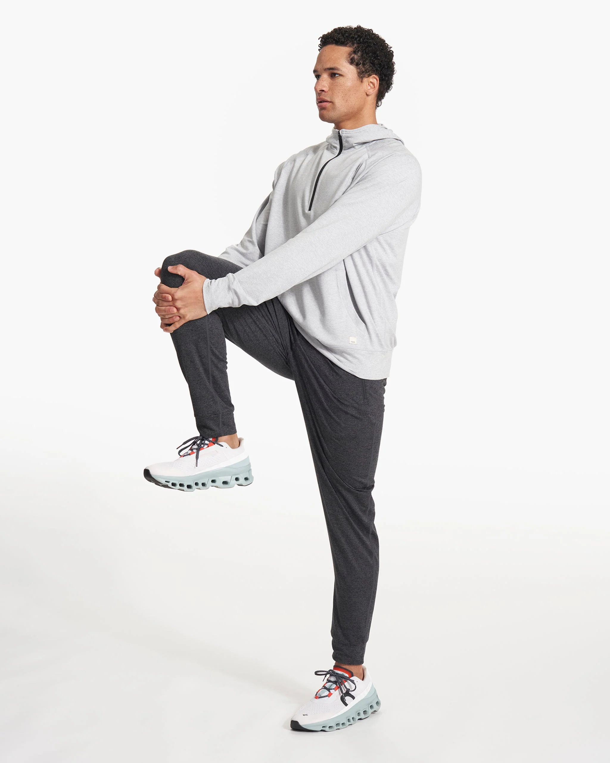 Ponto Performance Half Zip Hoodie | Platinum Heather