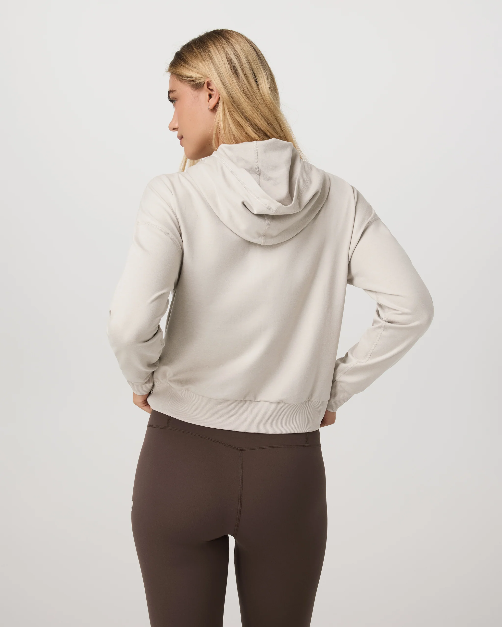Halo Modern Full Zip Hoodie | Ecru Heather