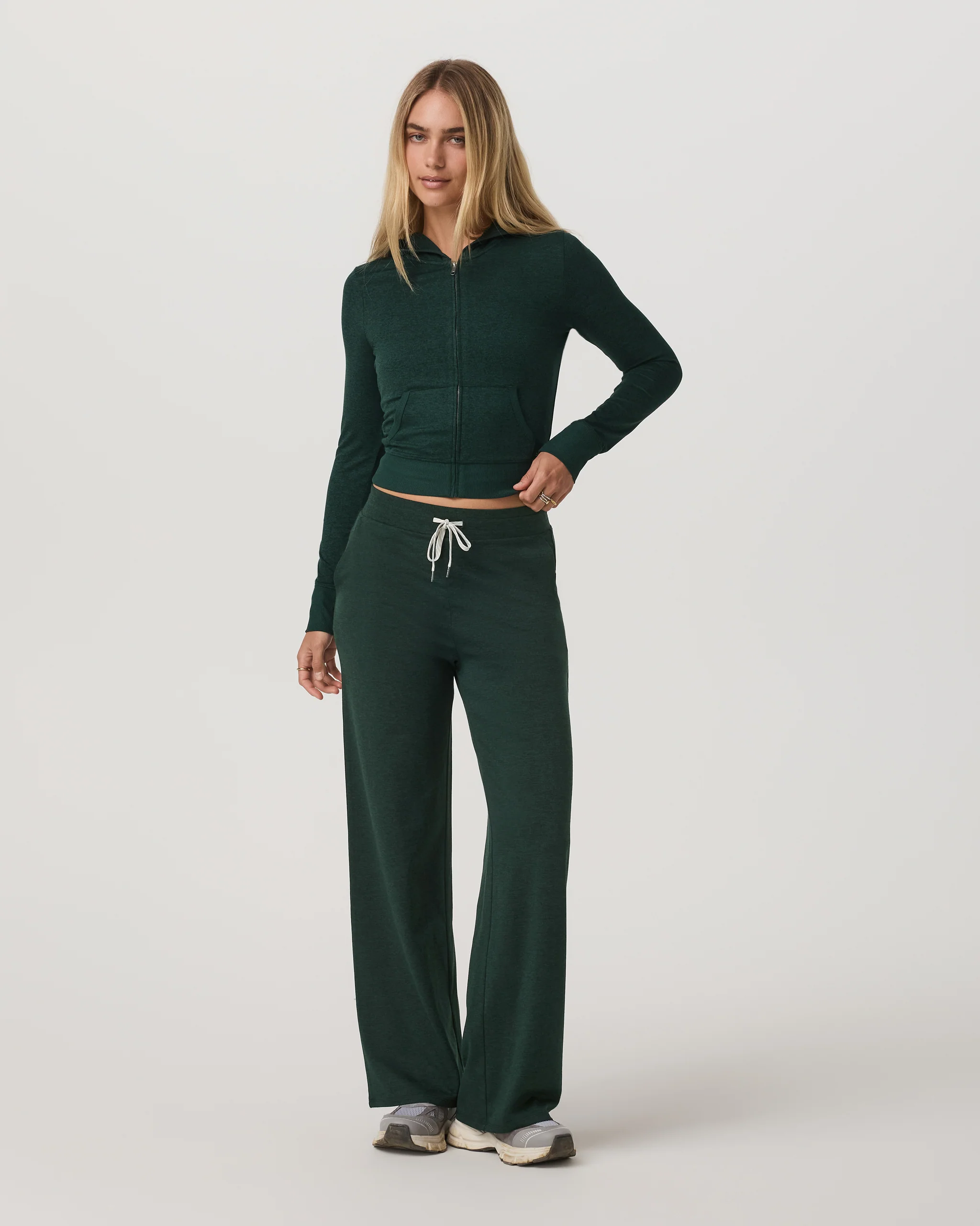 Halo Mini Full Zip Hoodie | Evergreen Heather