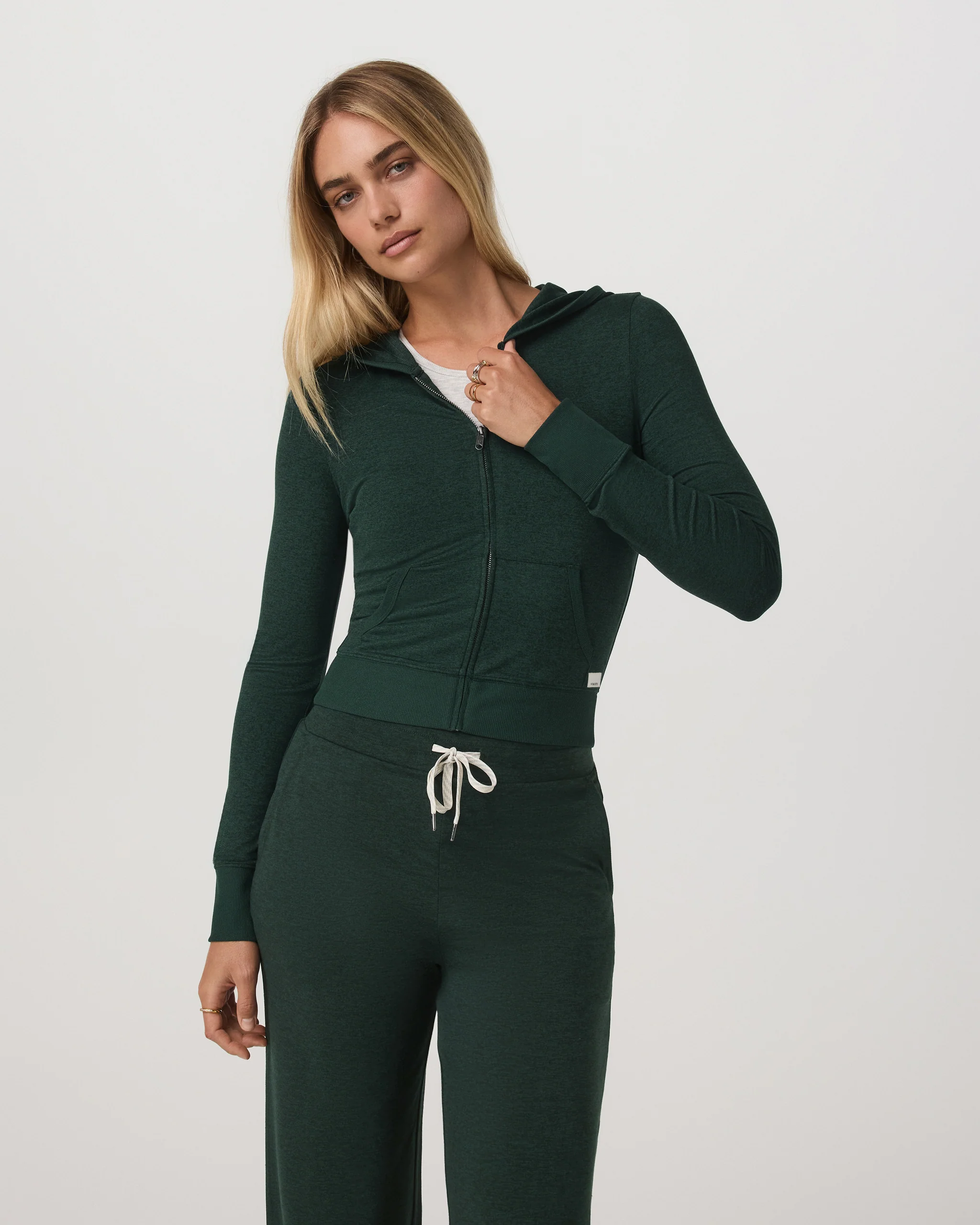 Halo Mini Full Zip Hoodie | Evergreen Heather