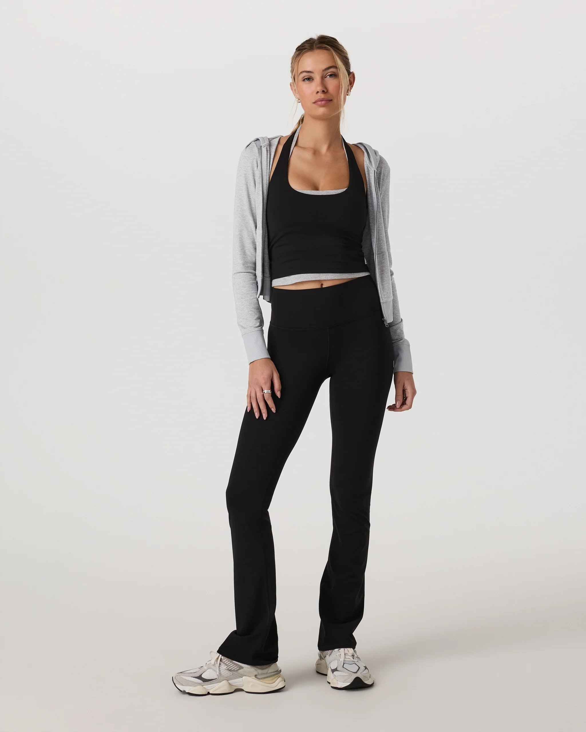 Halo Mini Full Zip Hoodie | Pale Grey Heather