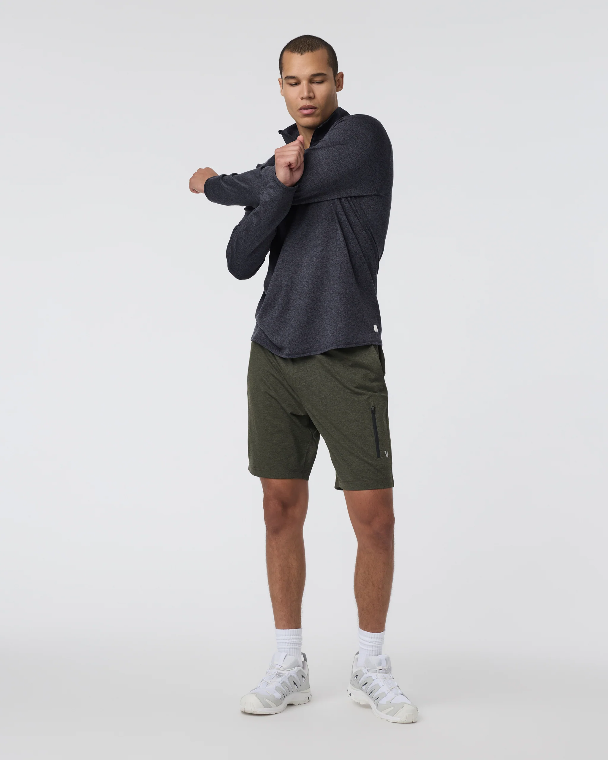 Ponto Half Zip Mock Neck | Charcoal Heather