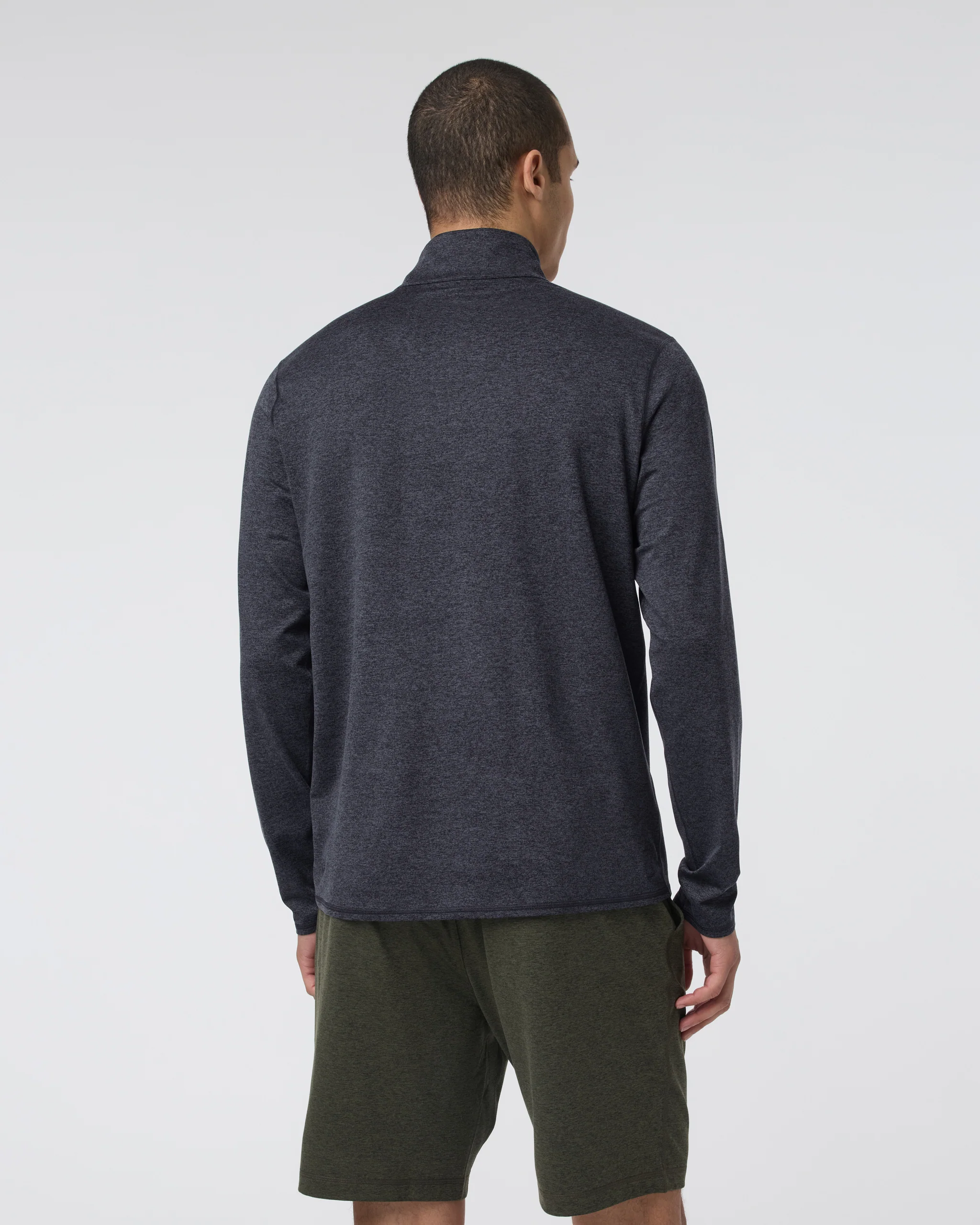 Ponto Half Zip Mock Neck | Charcoal Heather