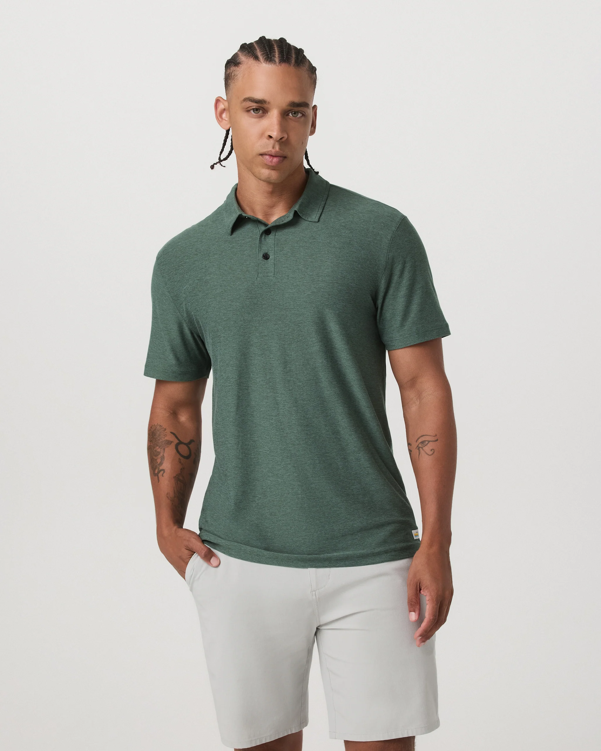 16312-strato-tech-polo-agate-green-heather-1.webp Strato Tech Polo | Agate Green Heather