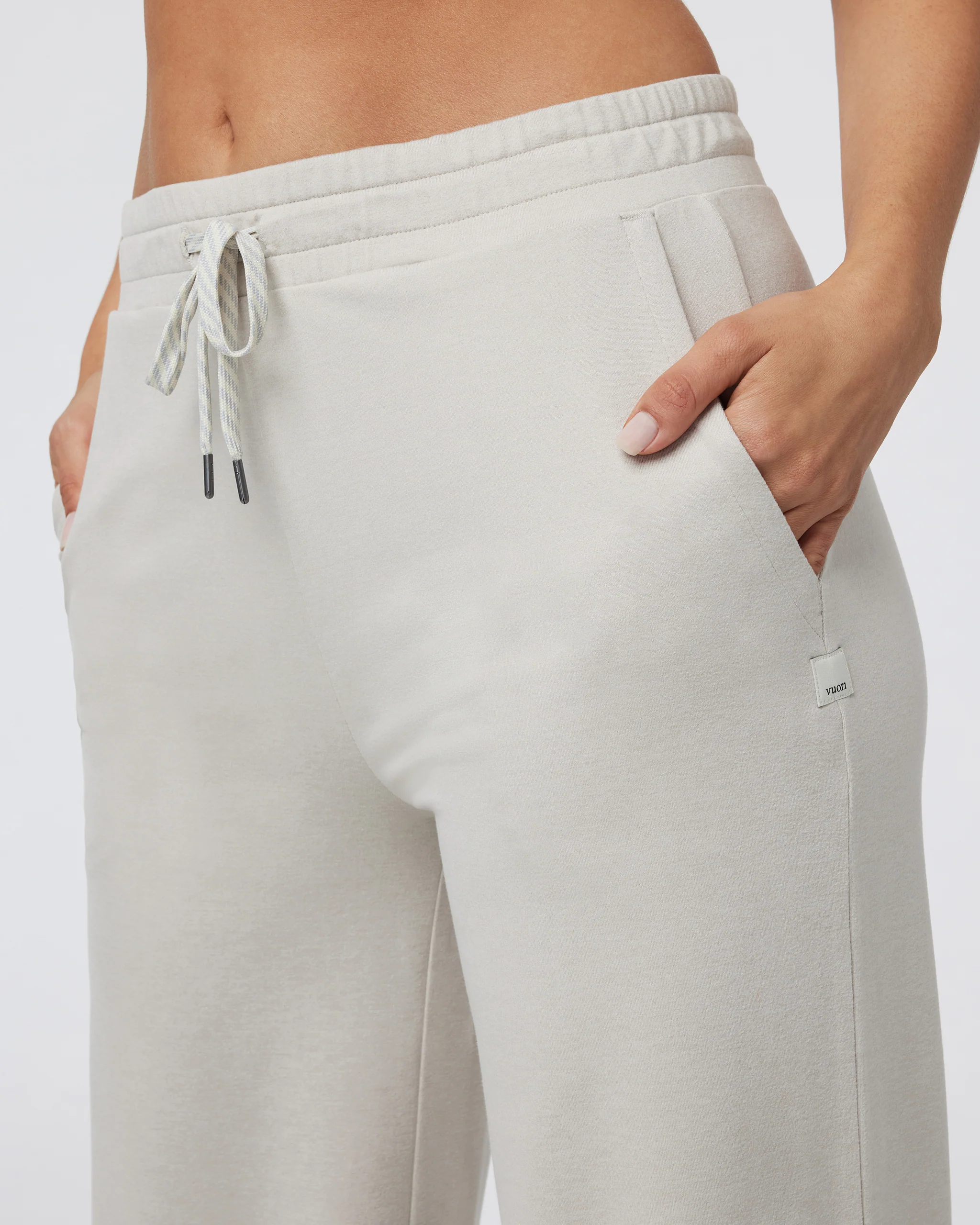 Halo Essential Wideleg Pant - Long | Ecru Heather
