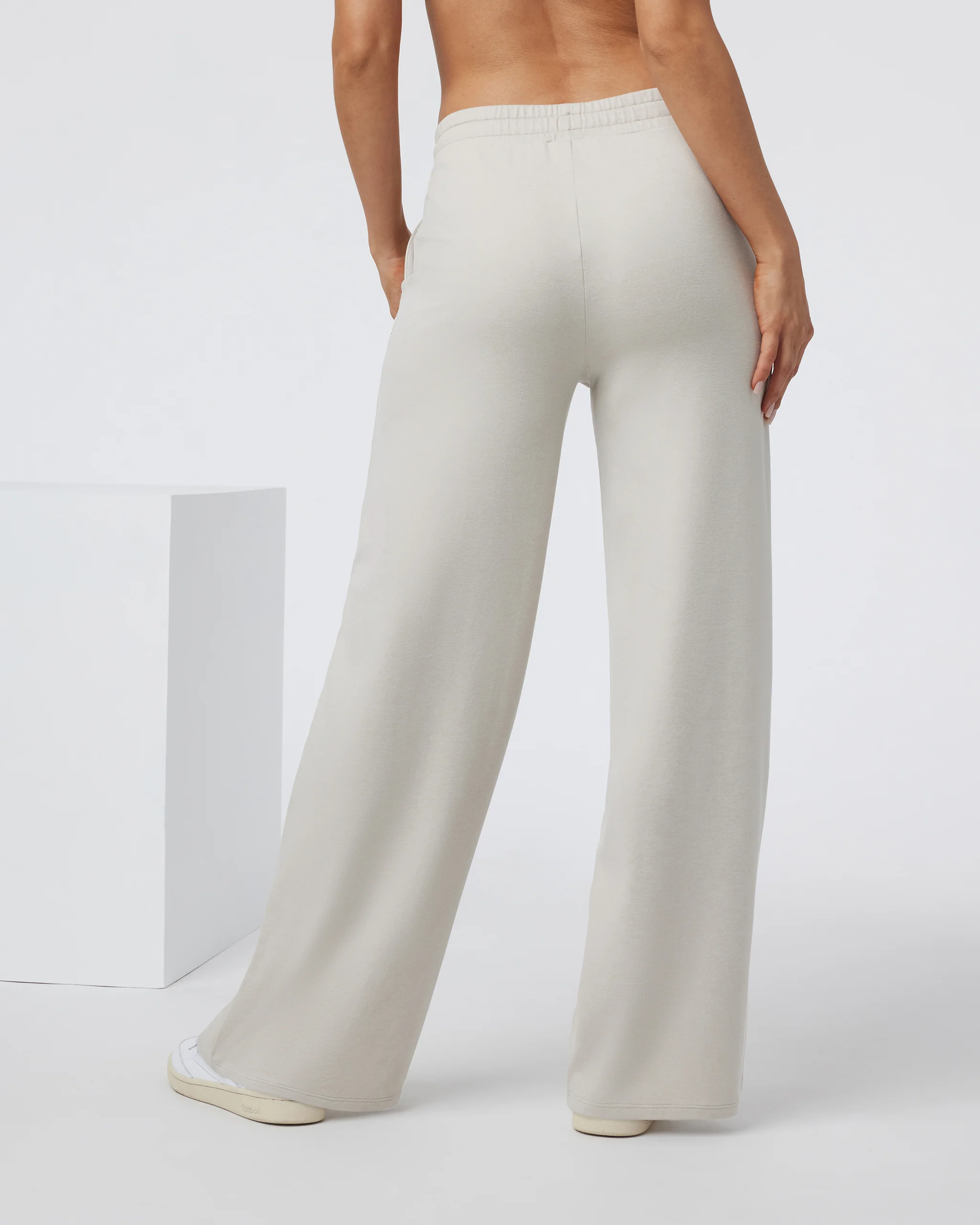 Halo Essential Wideleg Pant - Long | Ecru Heather