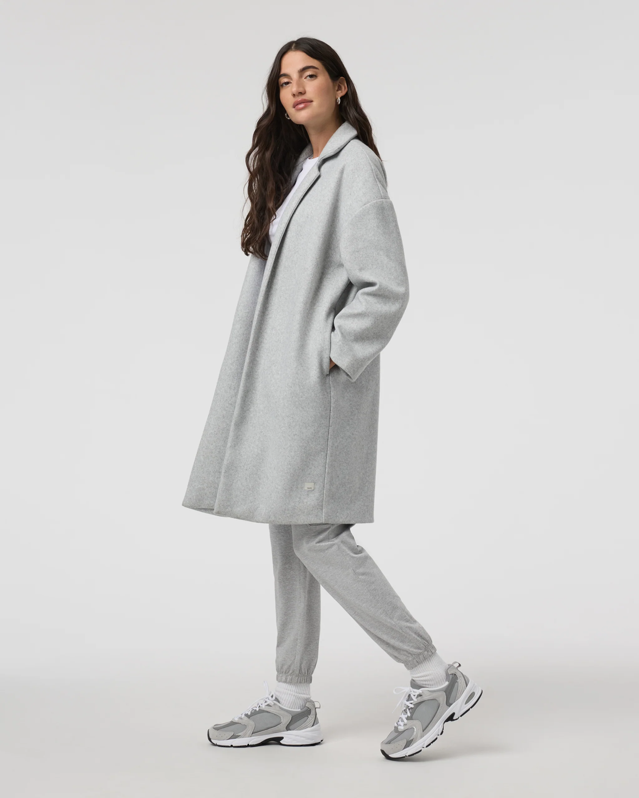 Soho Melton Trench | Light Heather Grey