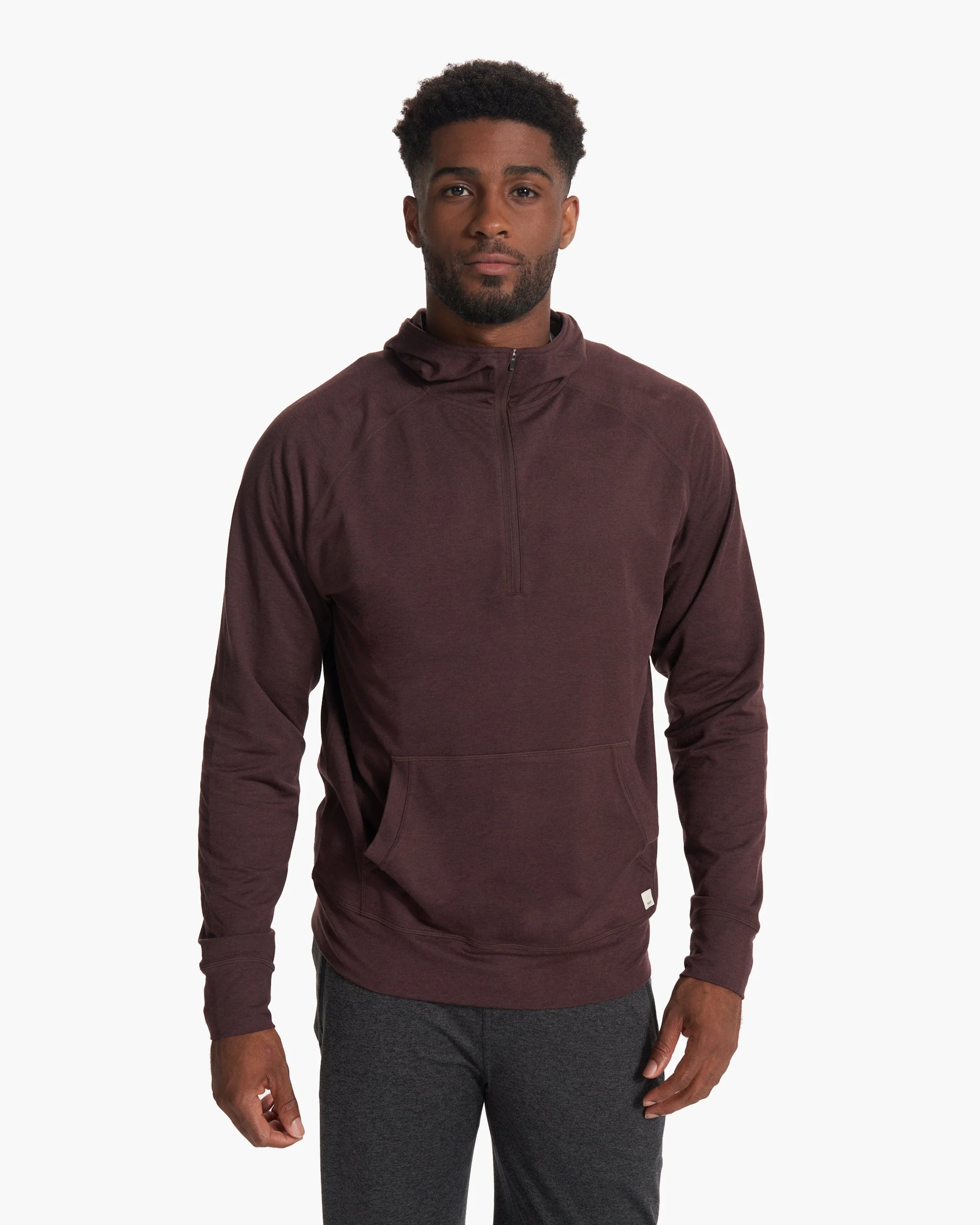 Ponto Performance Half Zip Hoodie | Mahogany Heather