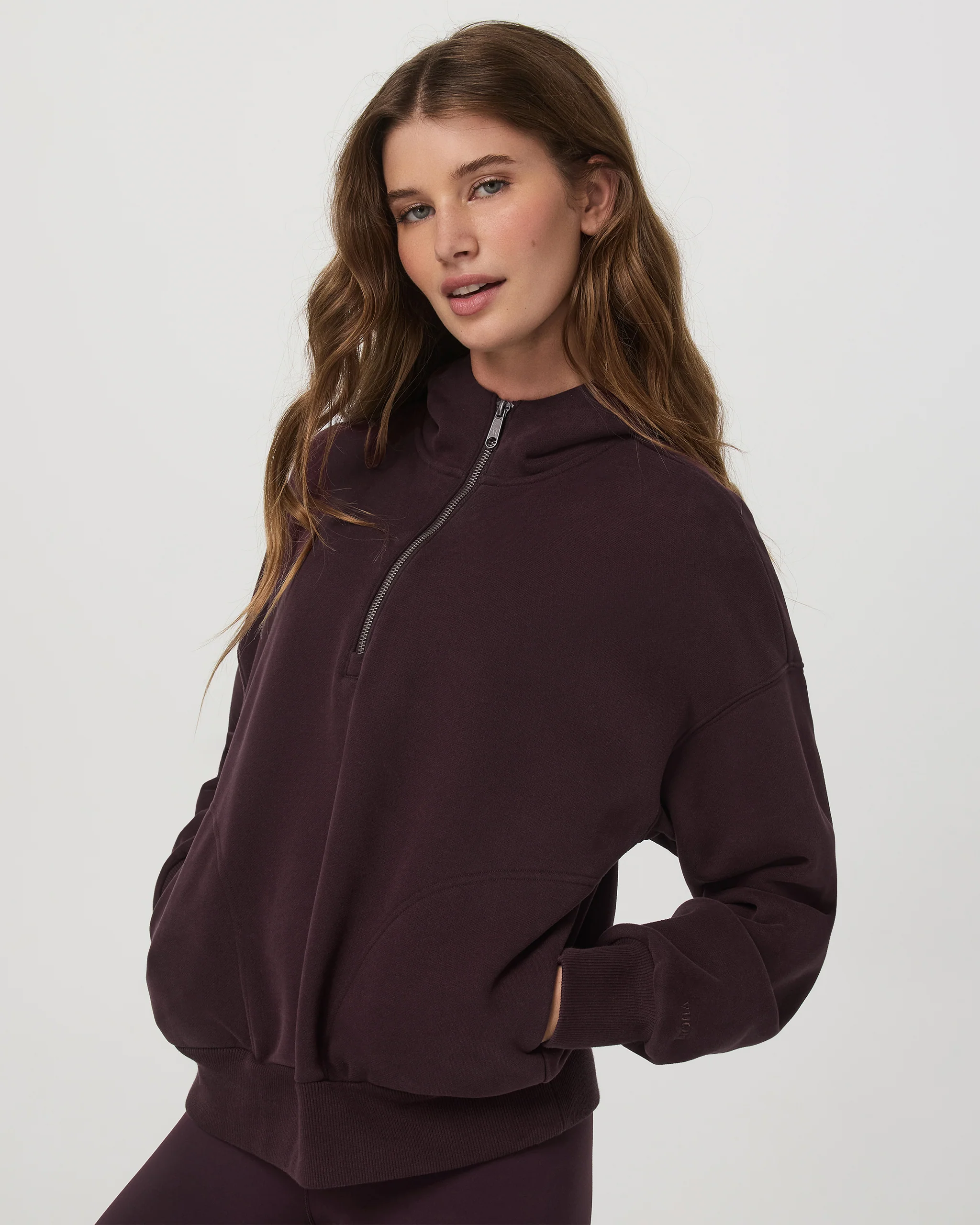 Restore Relaxed Half Zip Hoodie | Raisin