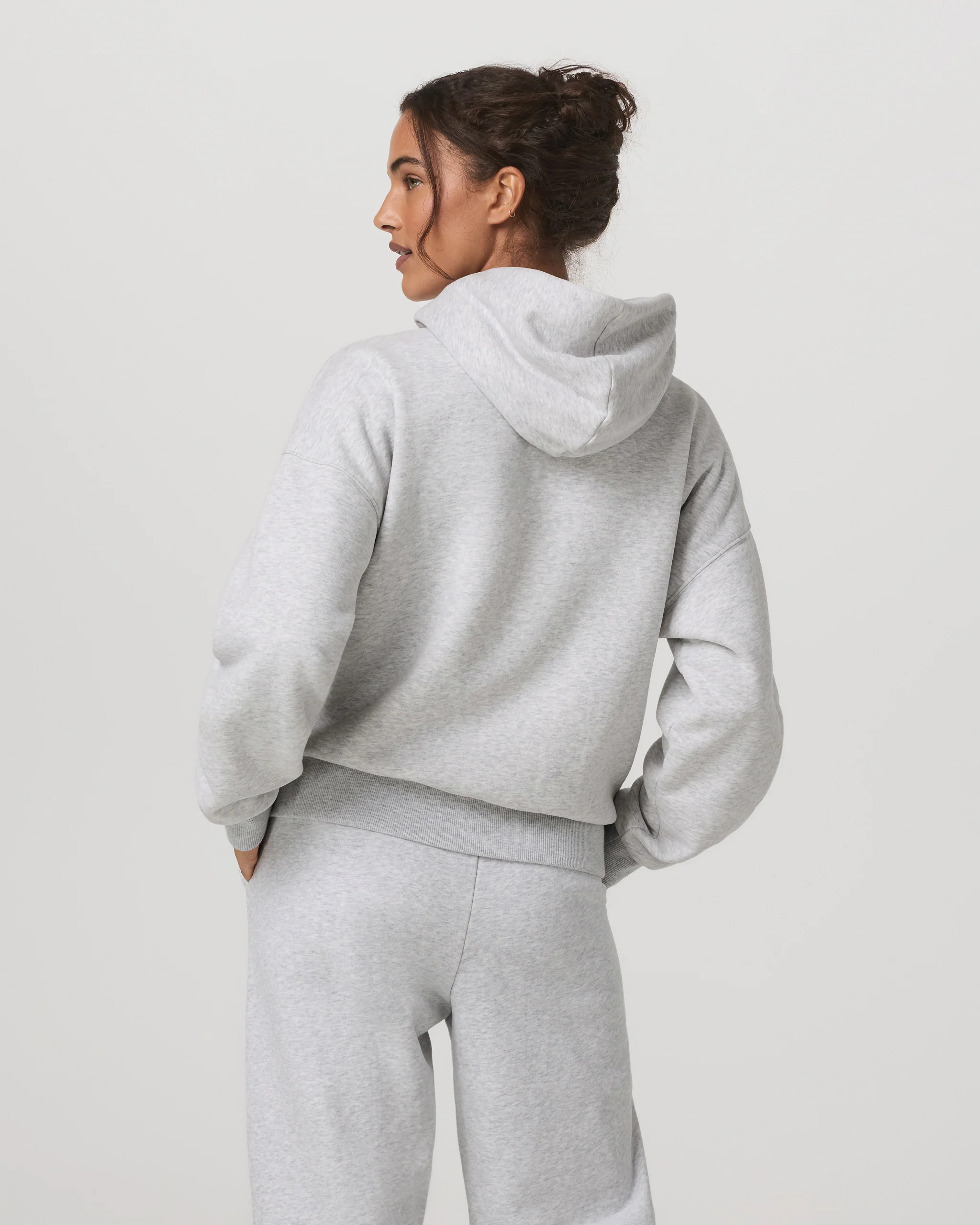 Restore Relaxed Half Zip Hoodie | Pale Grey Heather