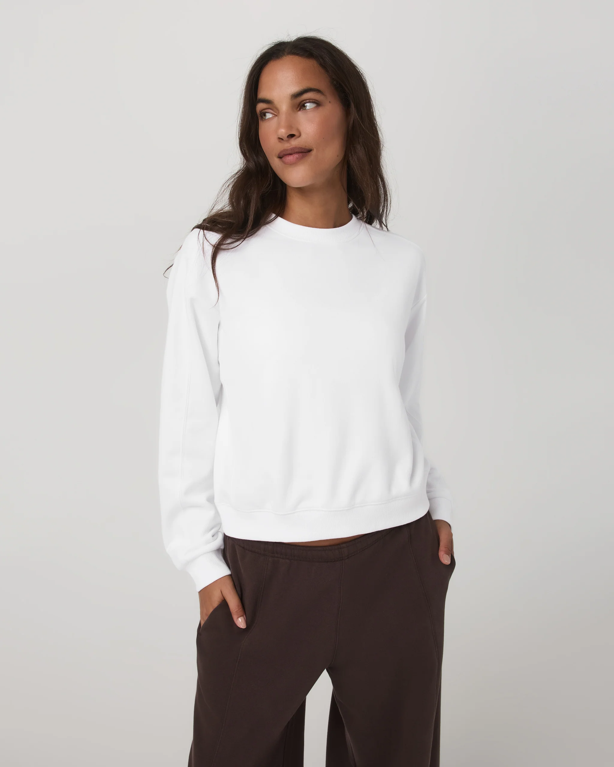 Sedona Seams Crew | White