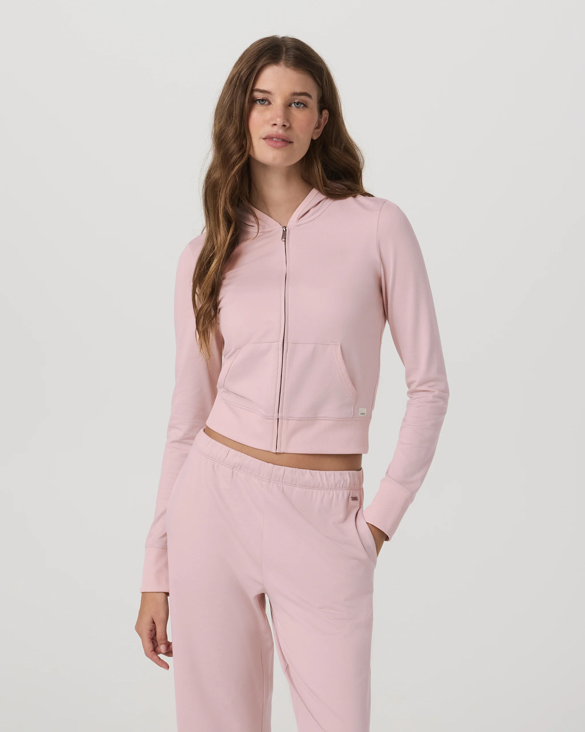 Halo Mini Full Zip Hoodie | Vintage Rose Heather