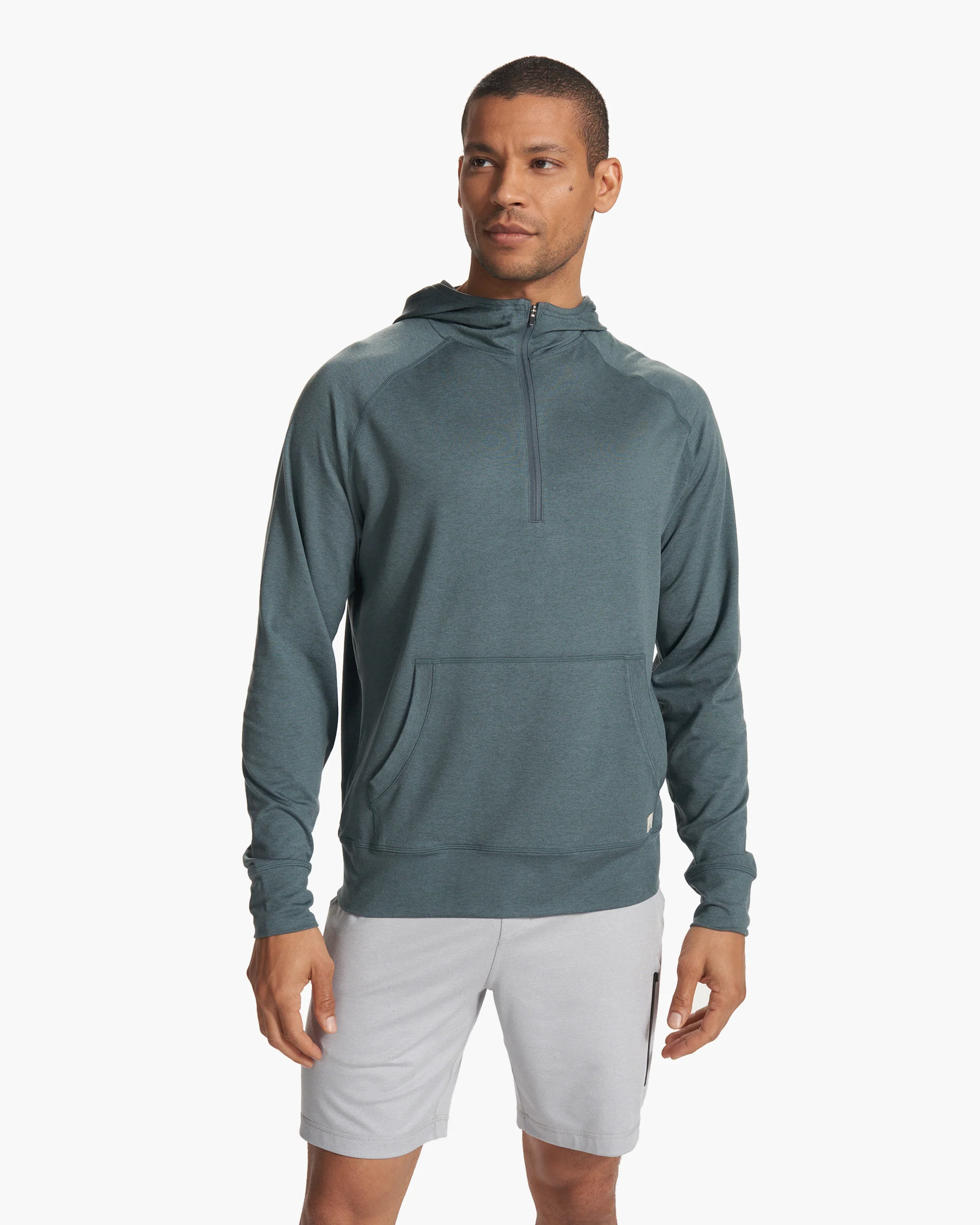 Ponto Performance Half Zip Hoodie | Lake Heather