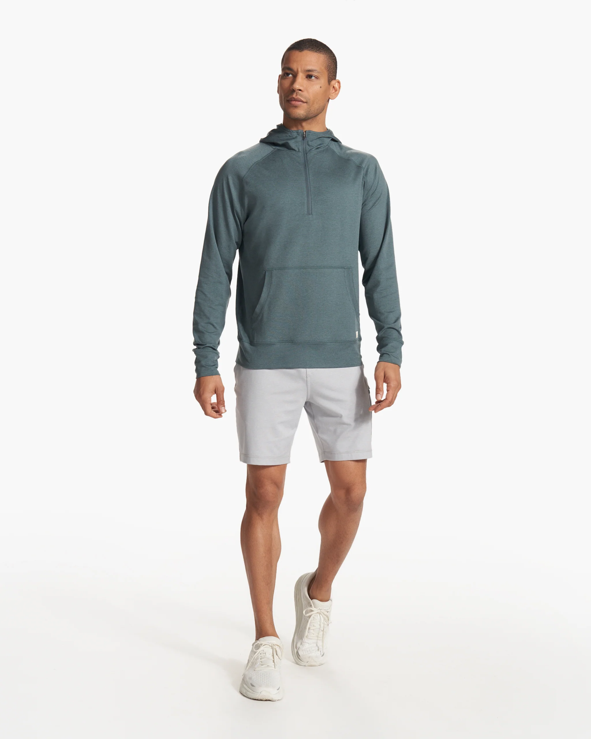 Ponto Performance Half Zip Hoodie | Lake Heather