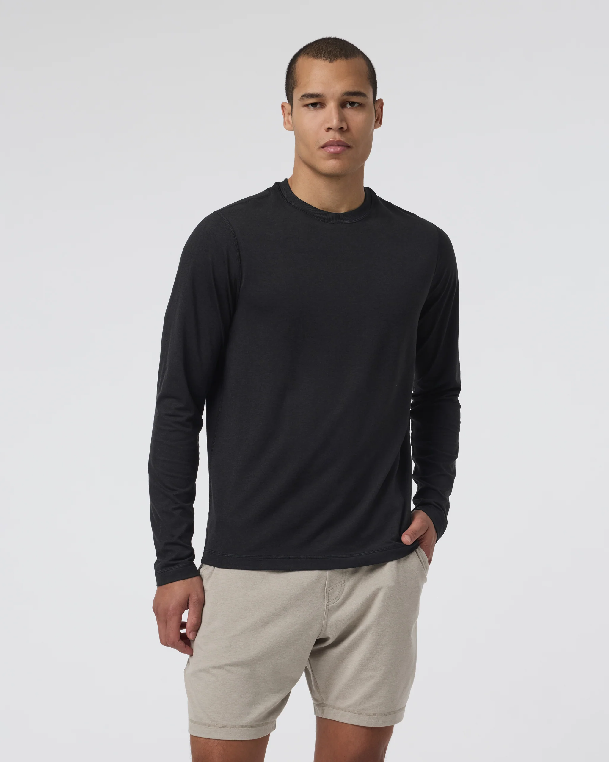 Long Sleeve Ponto Performance Tee | Black Heather