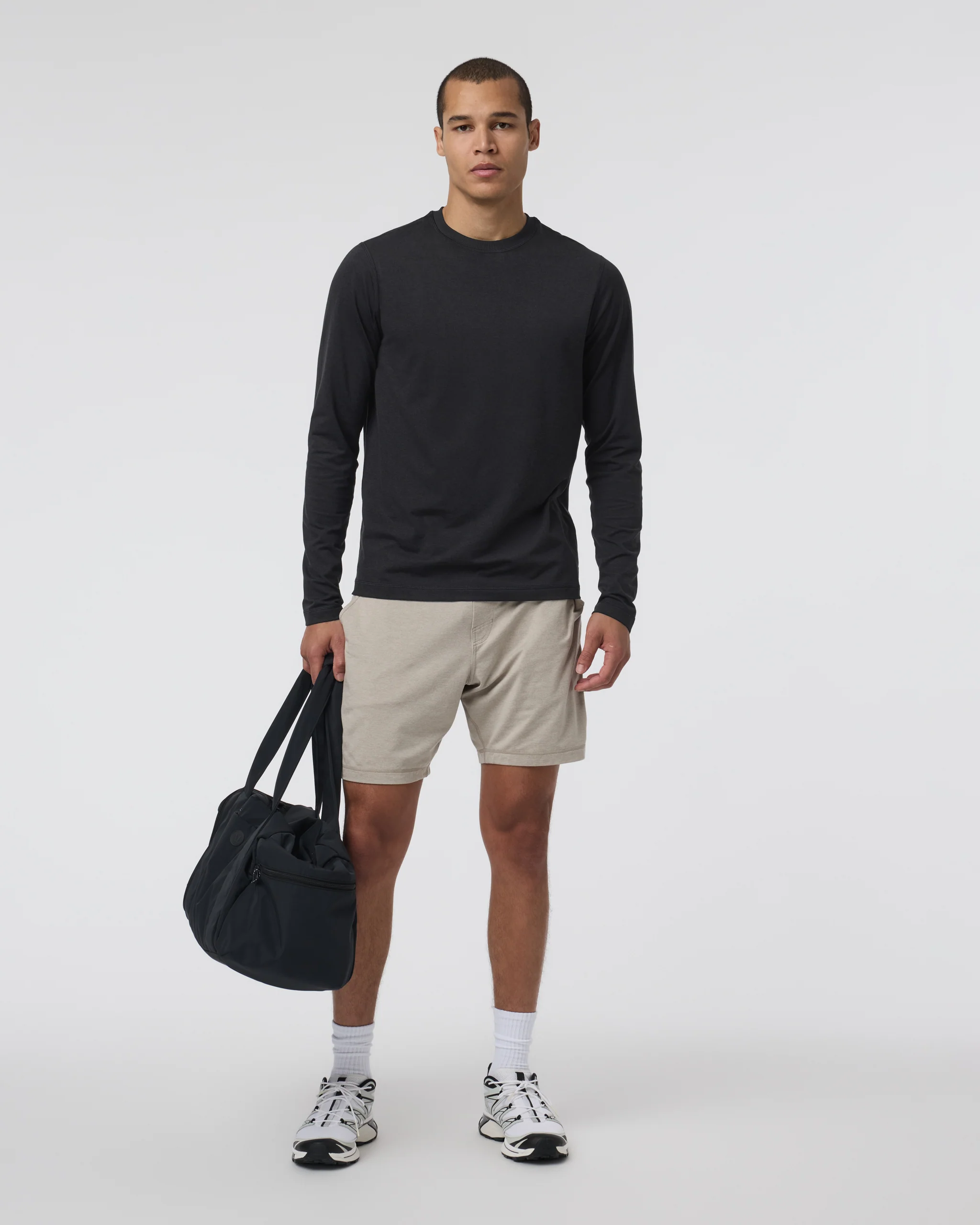 Long Sleeve Ponto Performance Tee | Black Heather