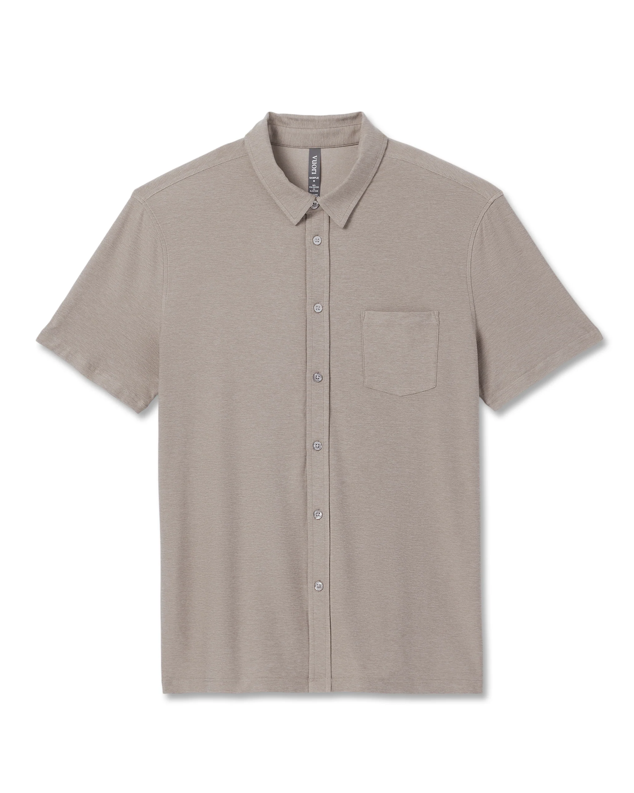 Short Sleeve Strato Button Down | Mocha Heather