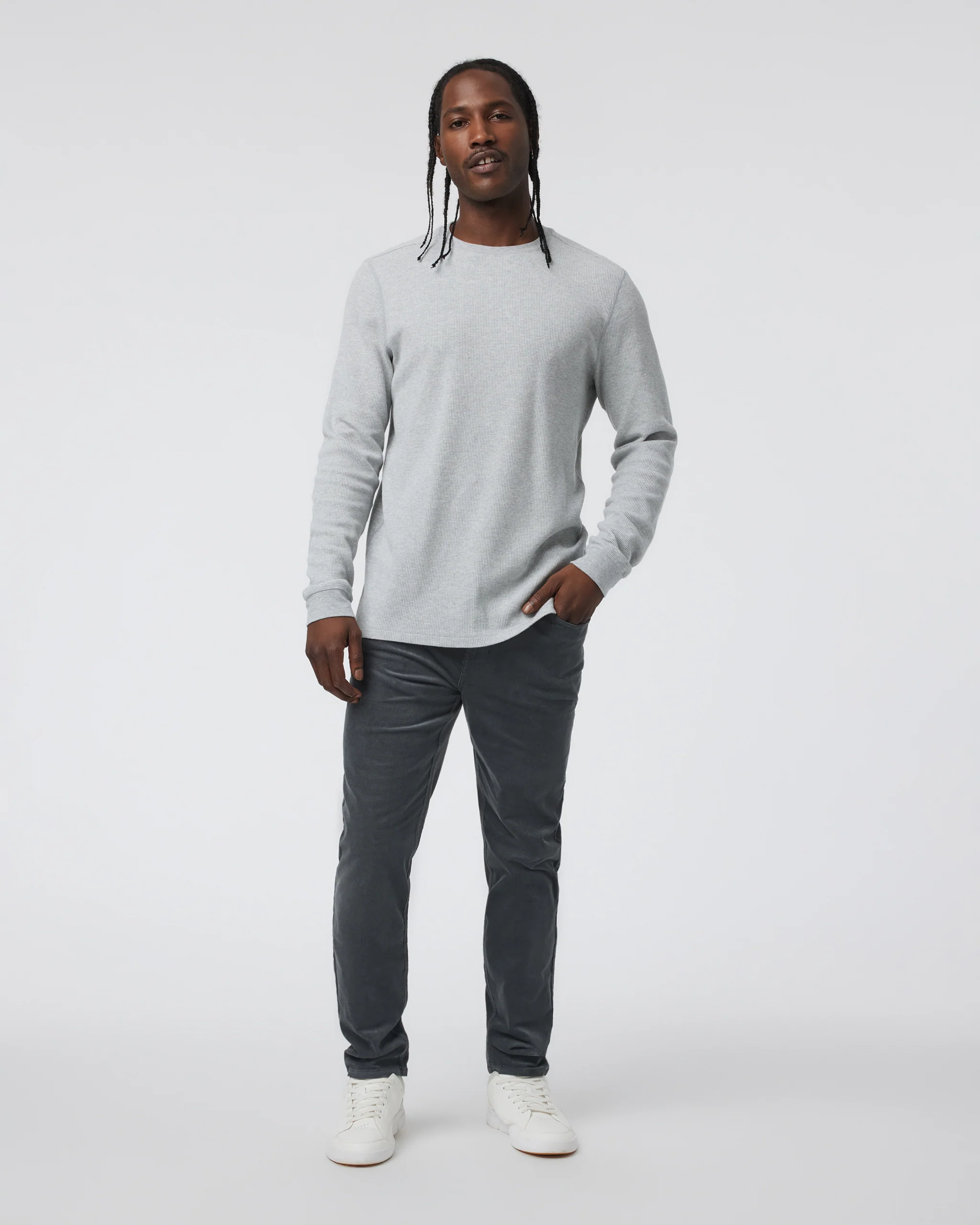 Optimist 5-Pocket Cord Pant Athletic Slim Fit | Dark Pewter