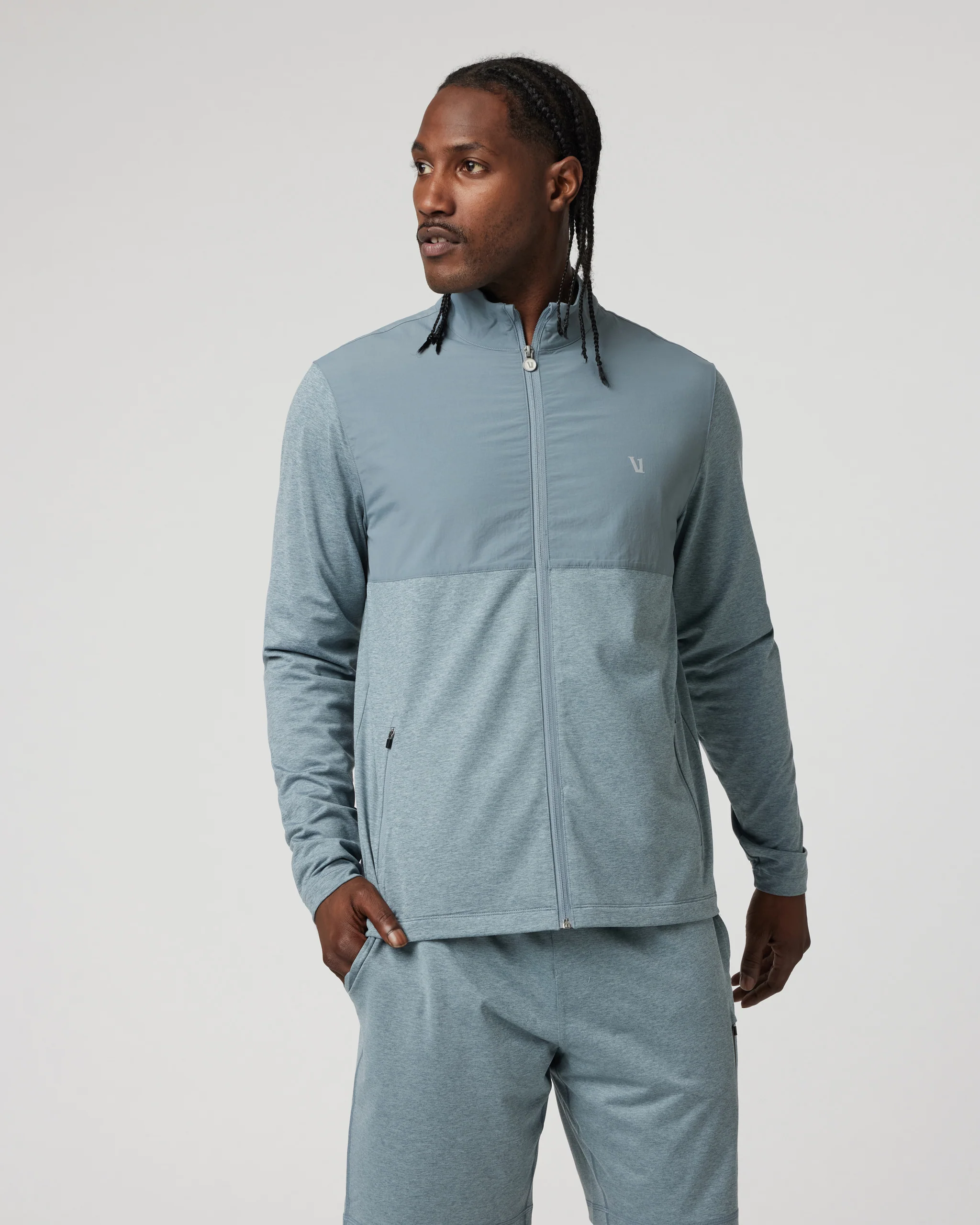 Sunday Element Track Jacket | Dusty Blue Heather