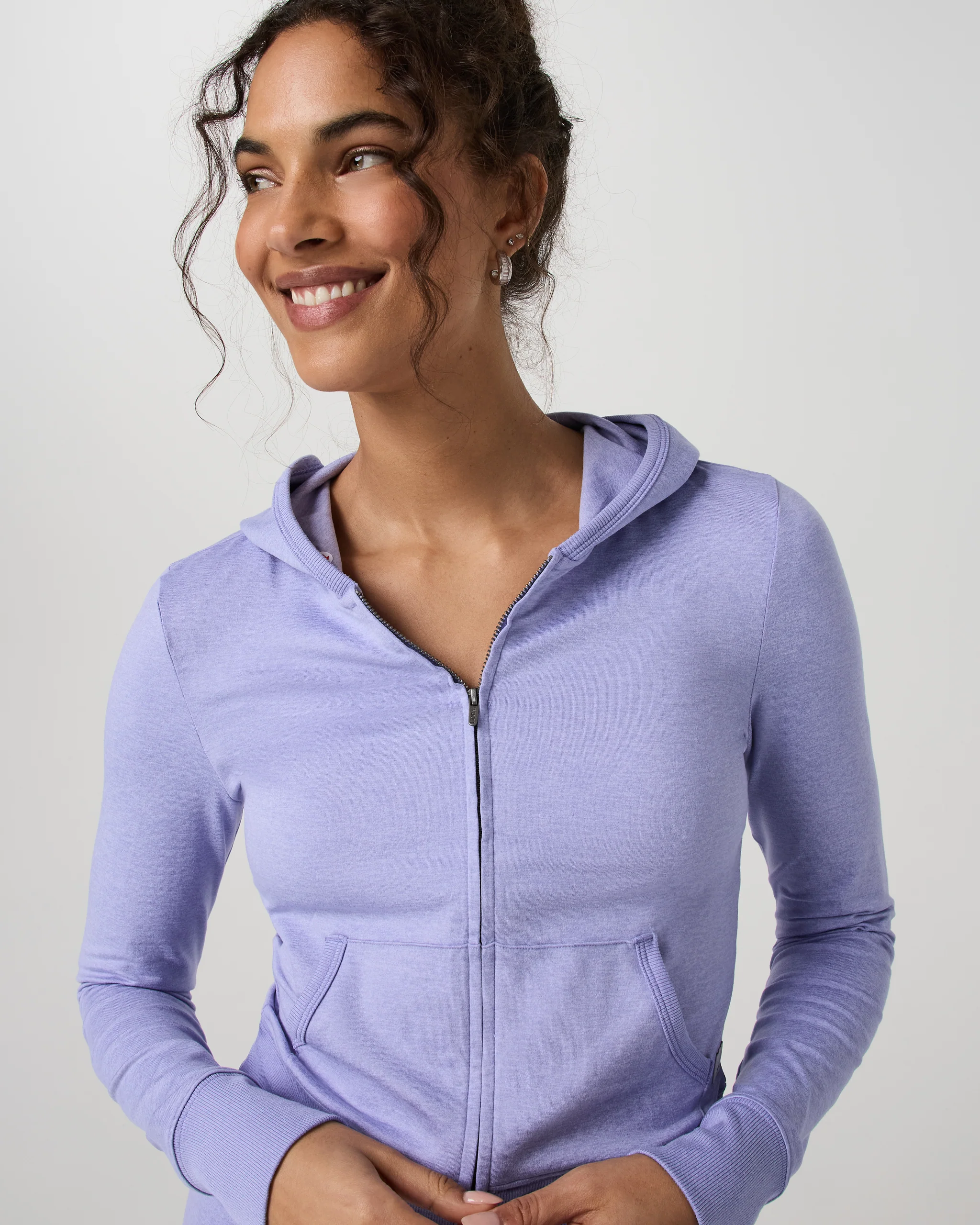 19885-halo-mini-full-zip-hoodie-hyacinth-heather-1.webp Halo Mini Full Zip Hoodie | Hyacinth Heather