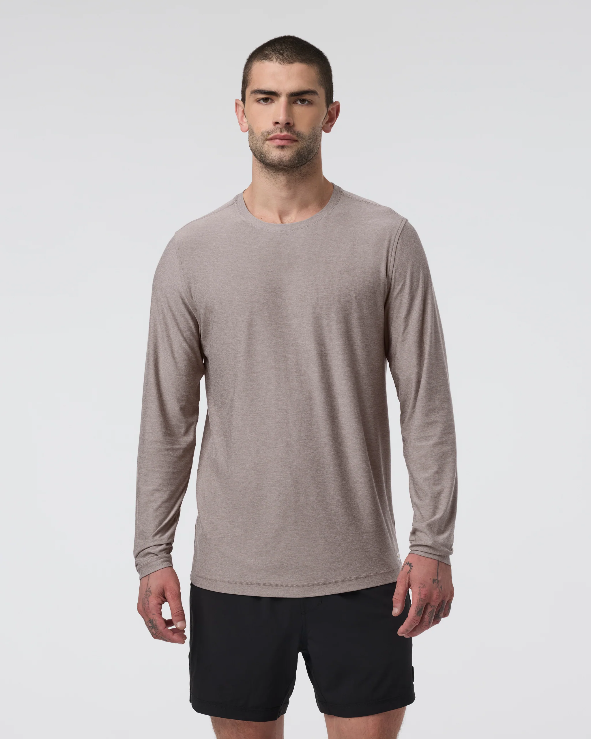 Long Sleeve Strato Tech Tee | Mocha Heather