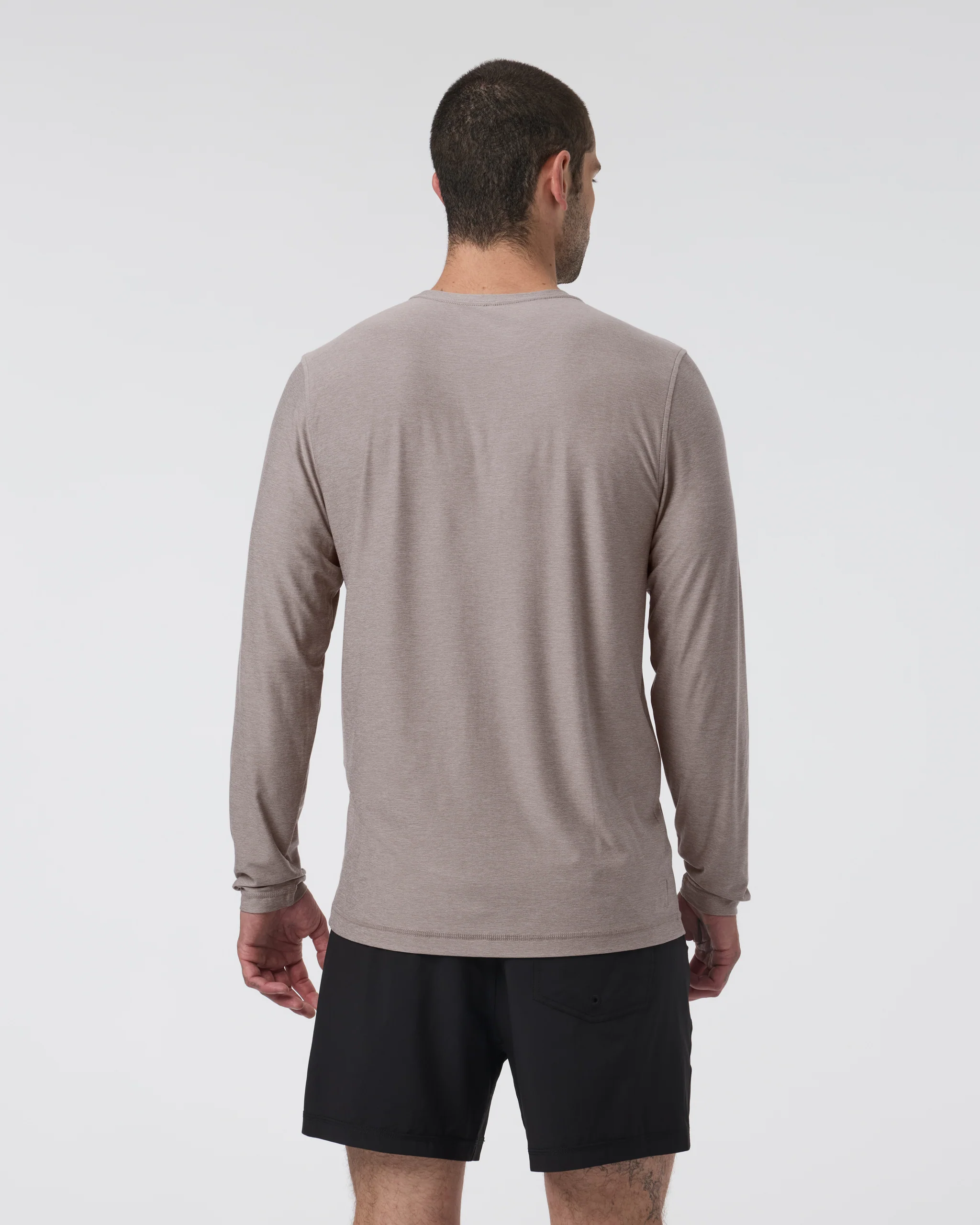 Long Sleeve Strato Tech Tee | Mocha Heather
