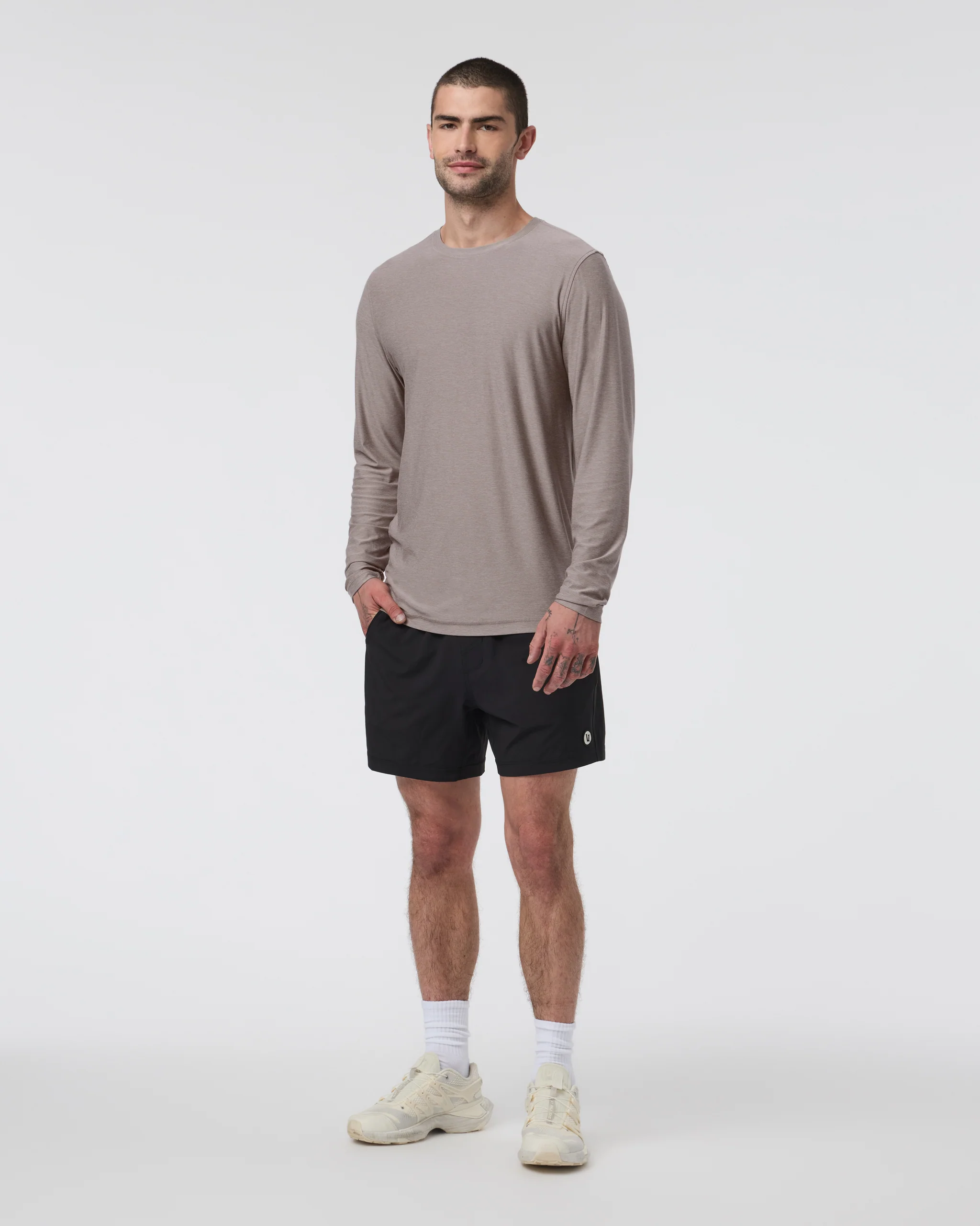 Long Sleeve Strato Tech Tee | Mocha Heather