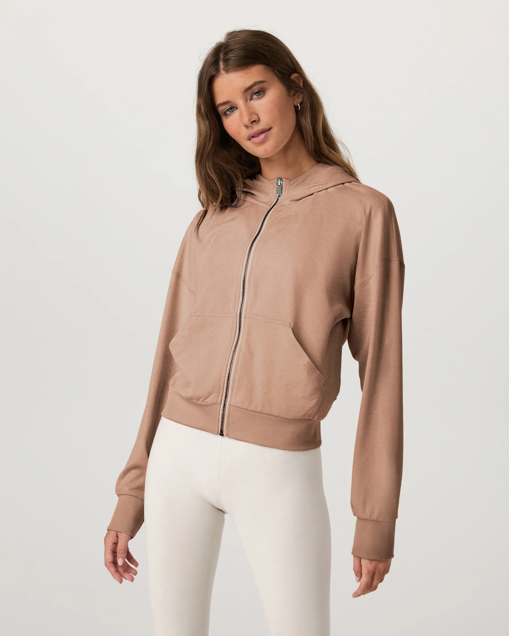 Halo Modern Full Zip Hoodie | Nutmeg Heather