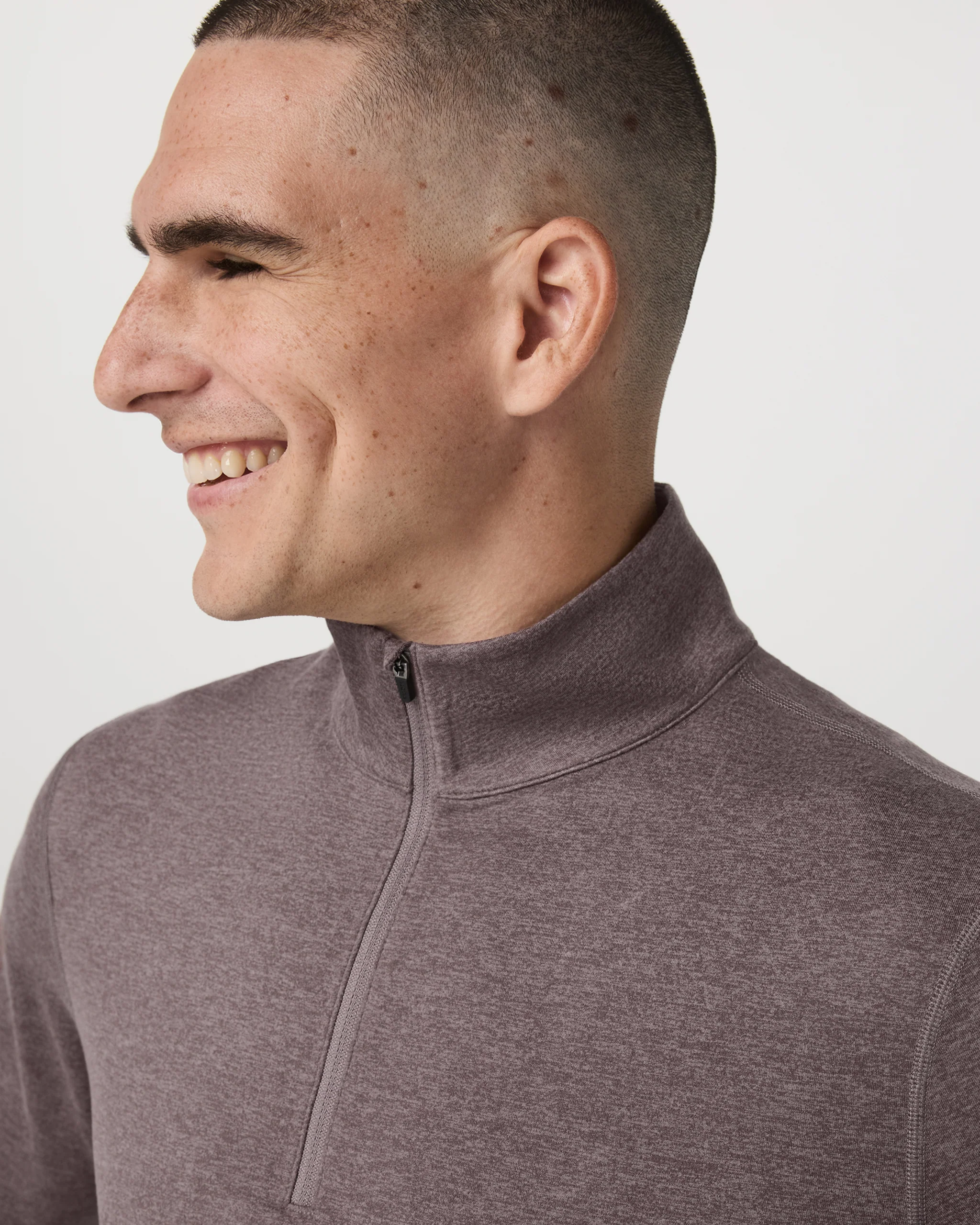 Ponto Half Zip Mock Neck | Huckleberry Heather
