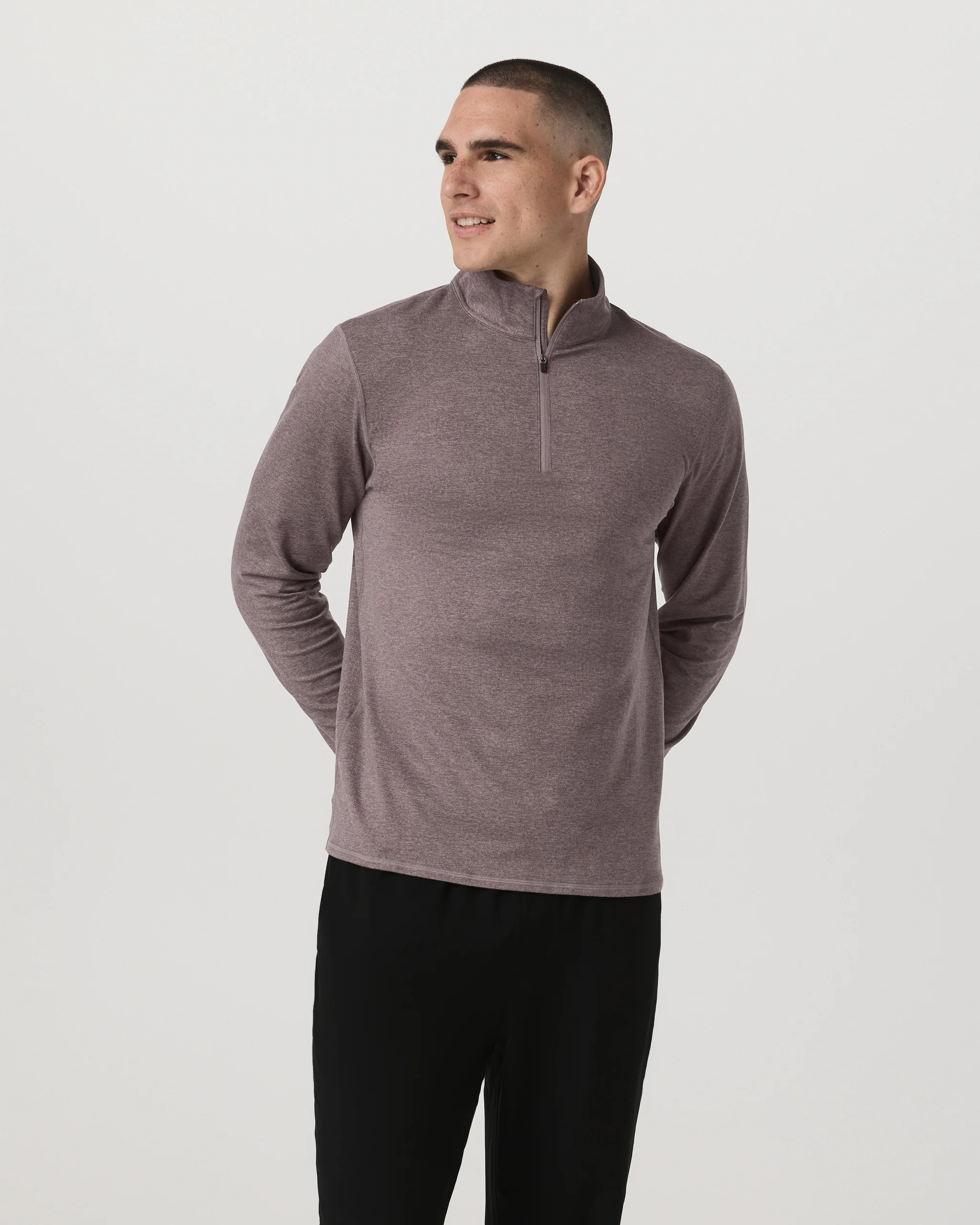 Ponto Half Zip Mock Neck | Huckleberry Heather