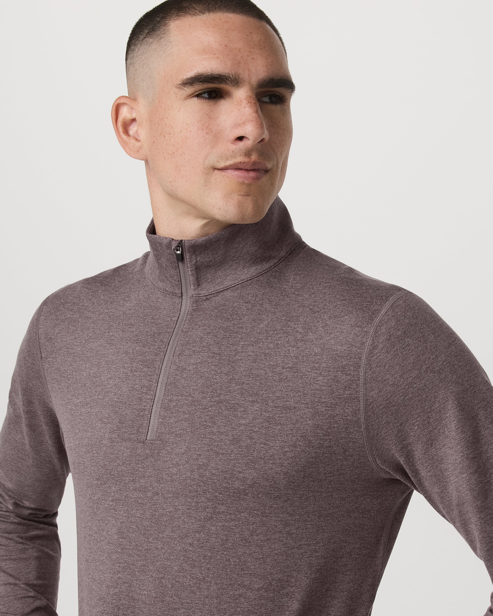 Ponto Half Zip Mock Neck | Huckleberry Heather