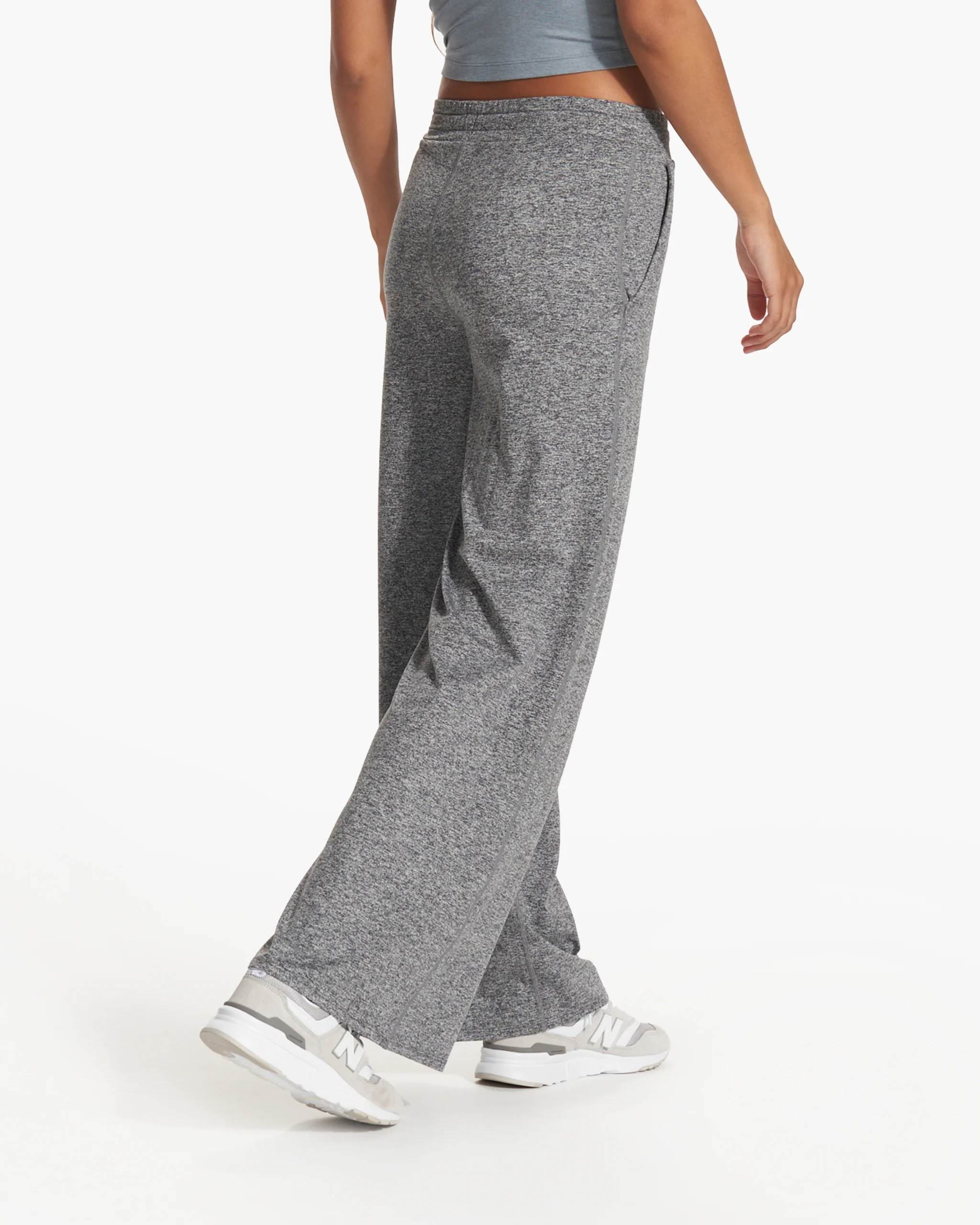 Halo Essential Wideleg Pant - Long | Heather Grey