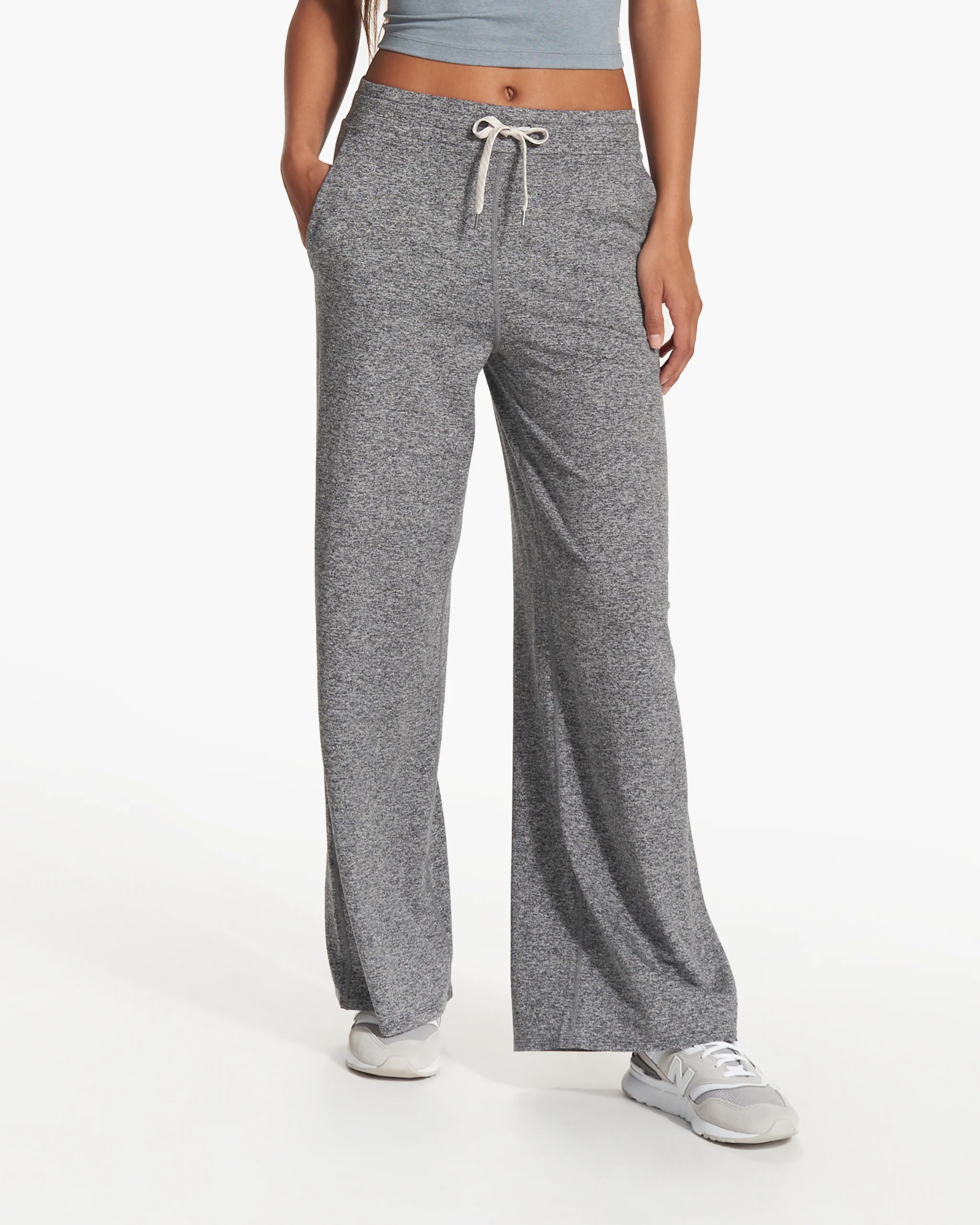 Halo Essential Wideleg Pant - Long | Heather Grey