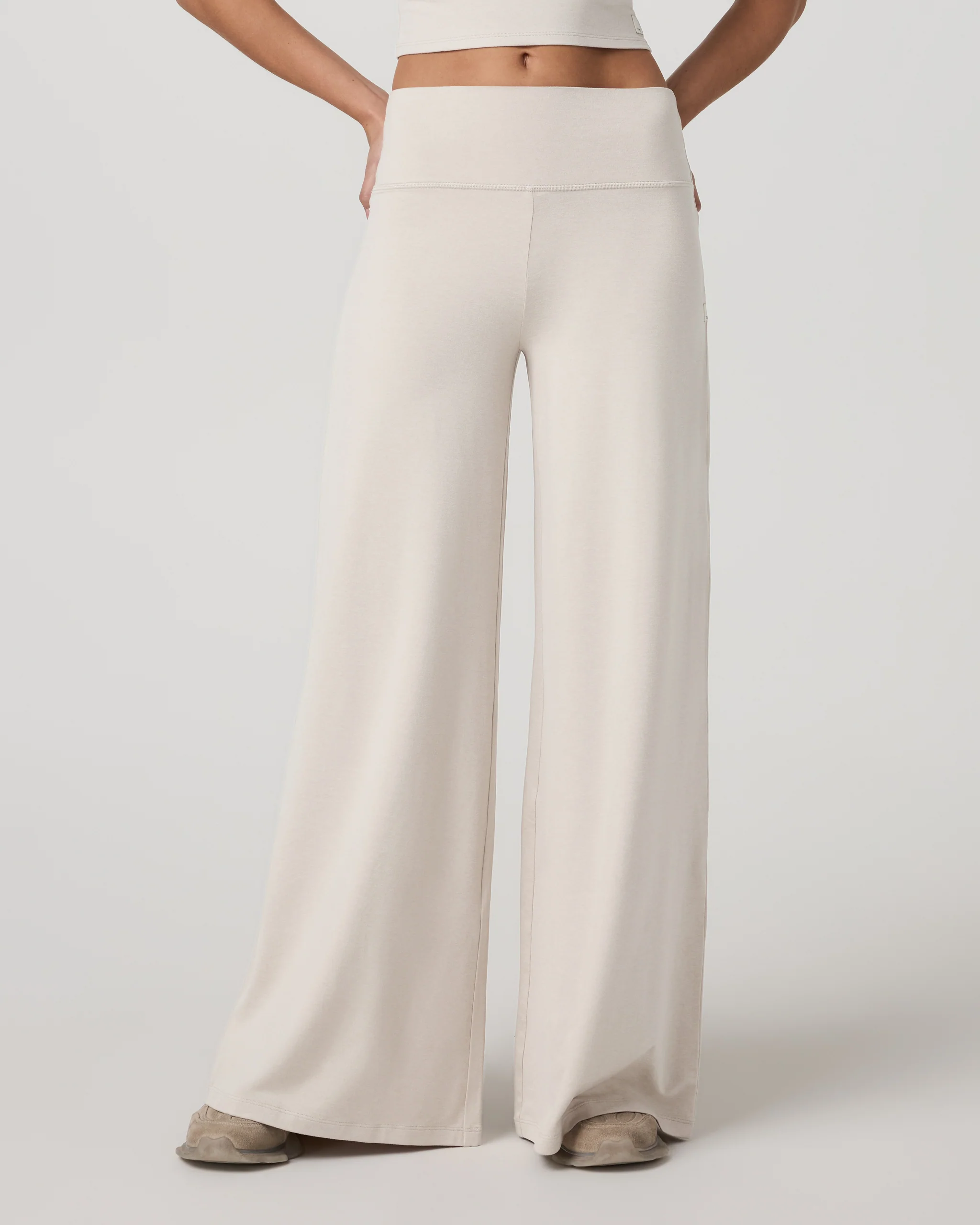 Halo Easy Wideleg Pant - Short | Ecru Heather