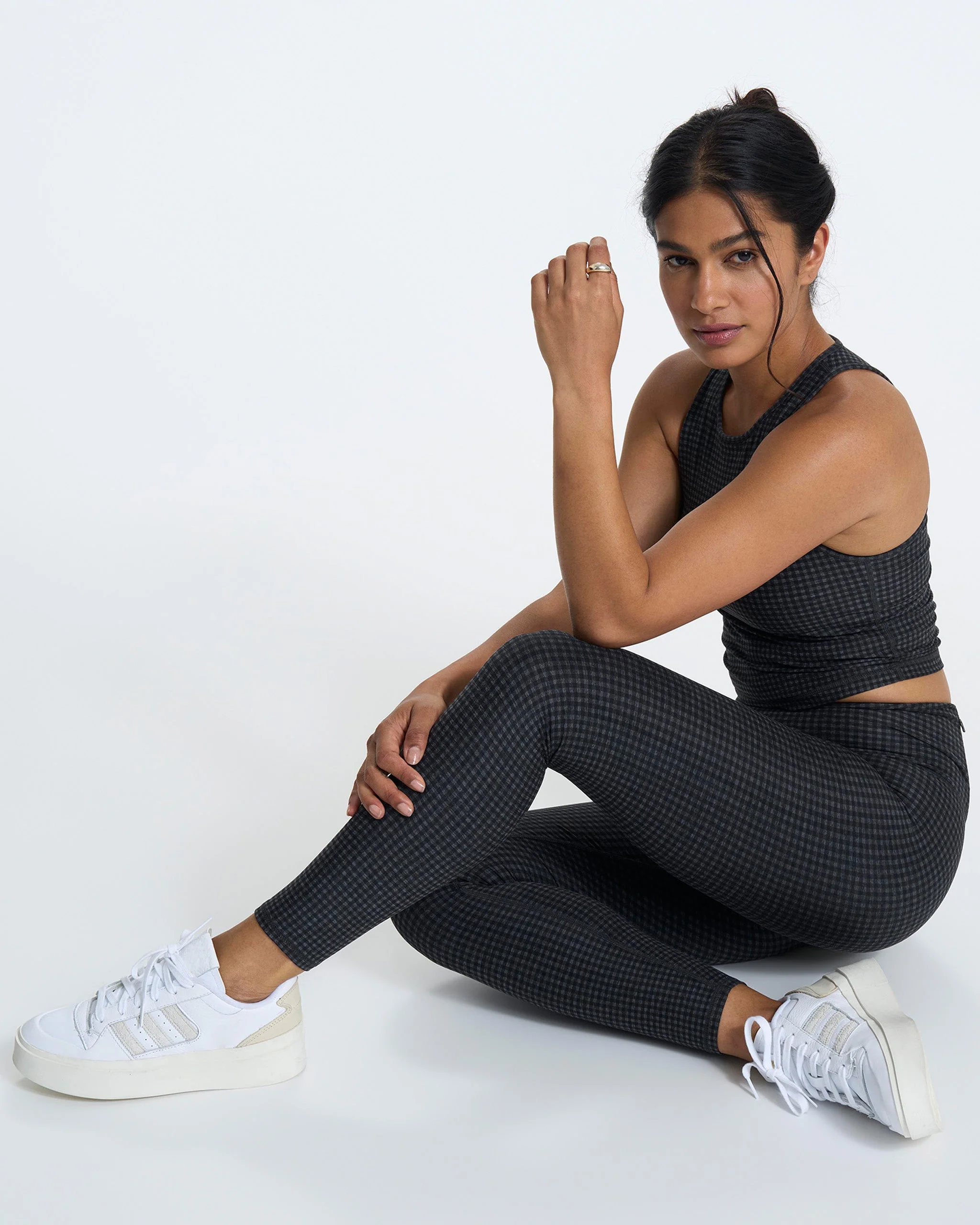 Clean Elevation Legging | Charcoal Heather Gingham