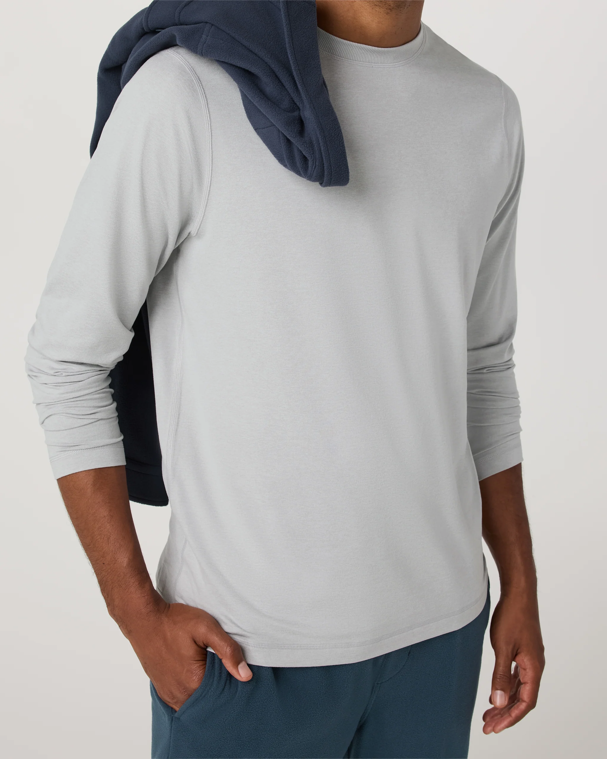Long Sleeve Ponto Performance Tee | Frost Grey Heather