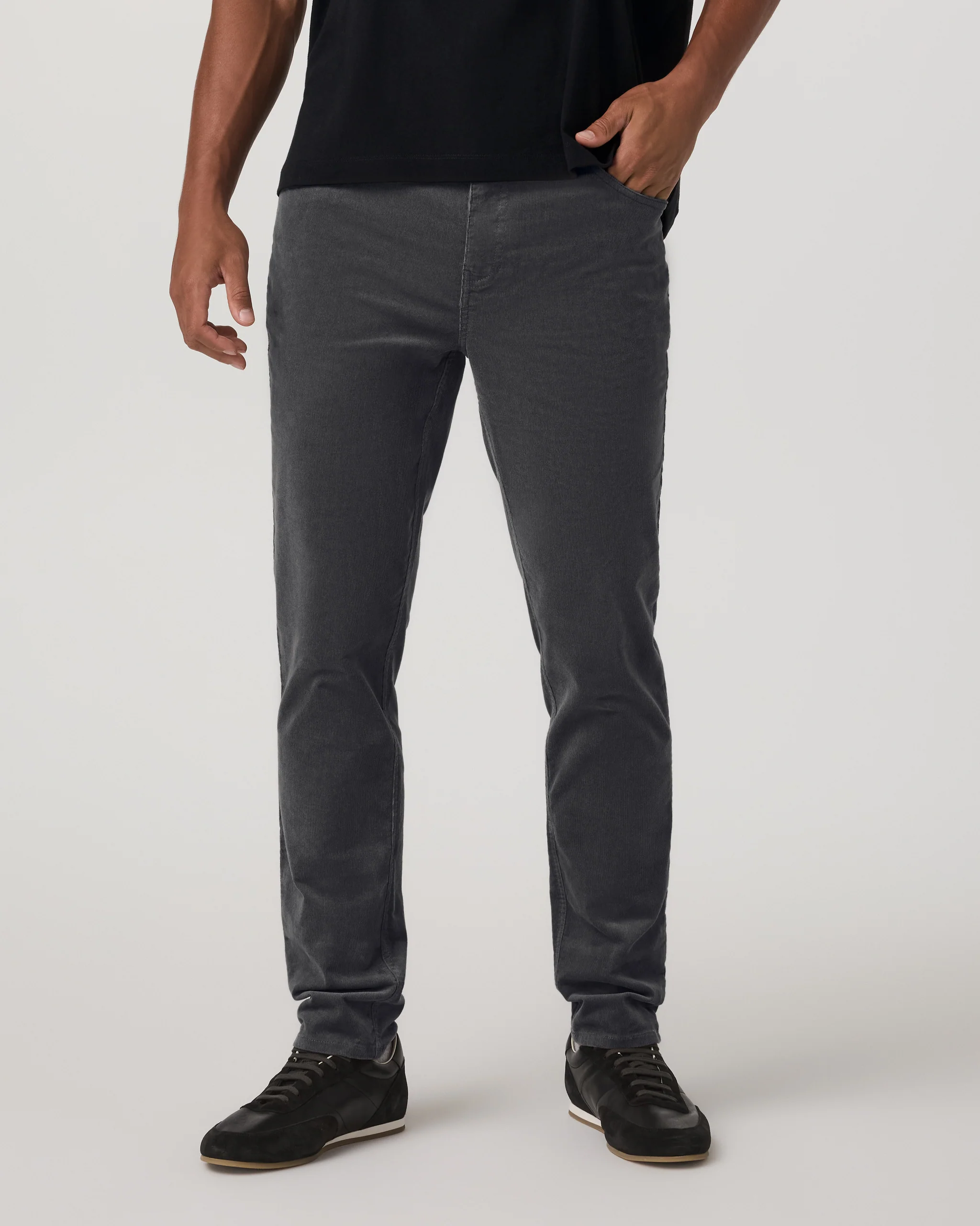 Optimist 5 Pocket Cord Pant Athletic Slim Fit | Charcoal